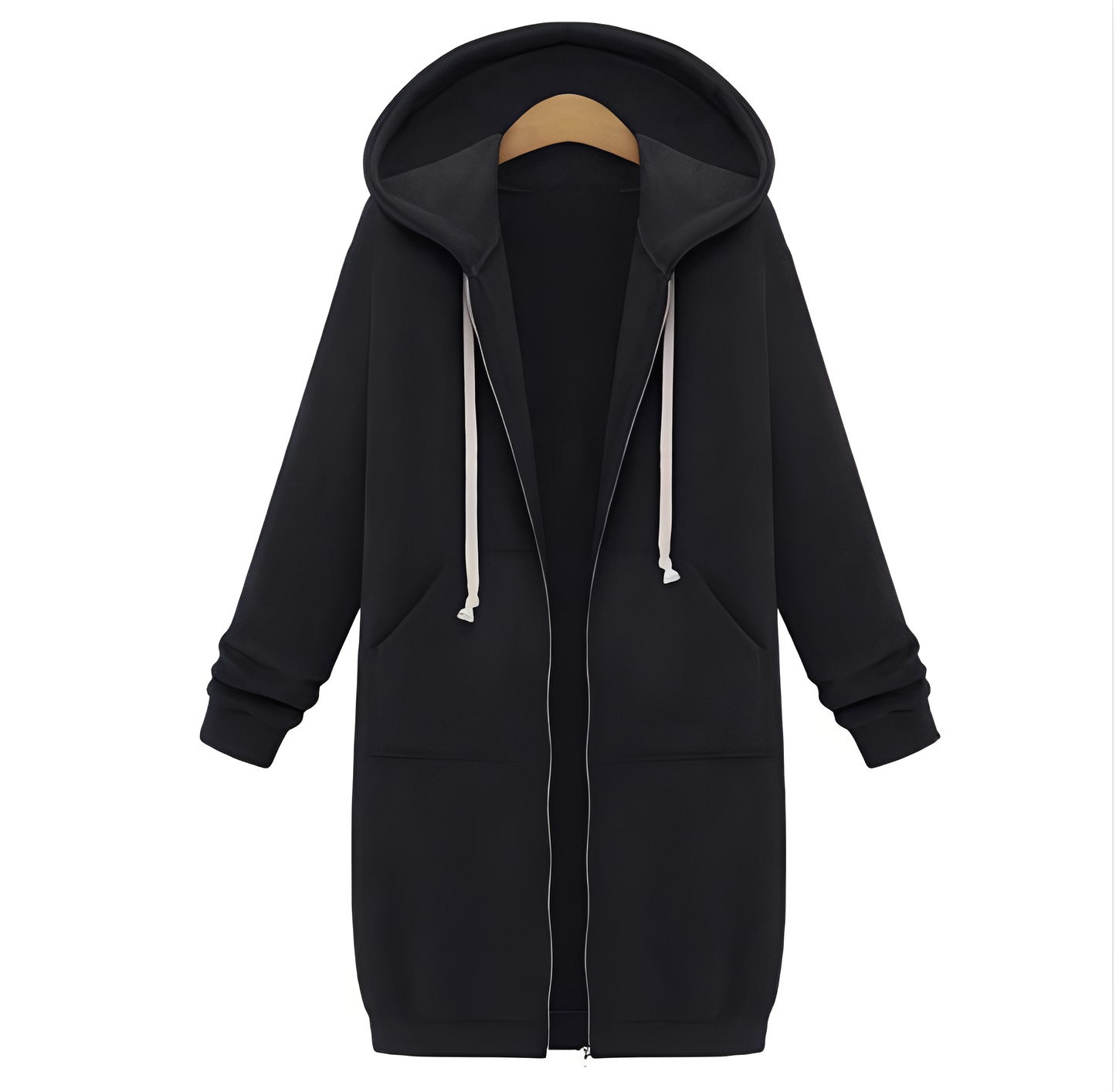 Jasmin - Bequeme, dicke Kapuzenjacke in knieumspielendem Design