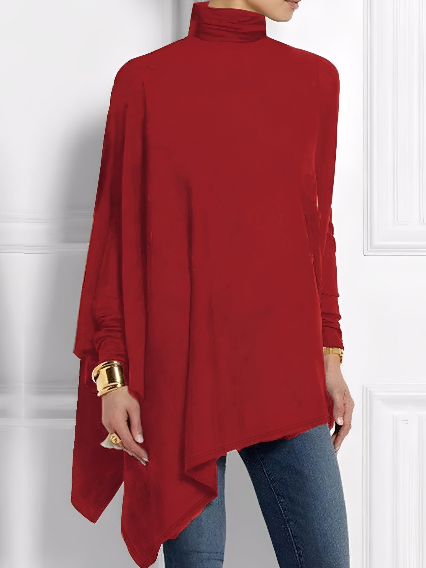 Kalysta - Modernes Fleece-Top mit schiefem Design für Frauen