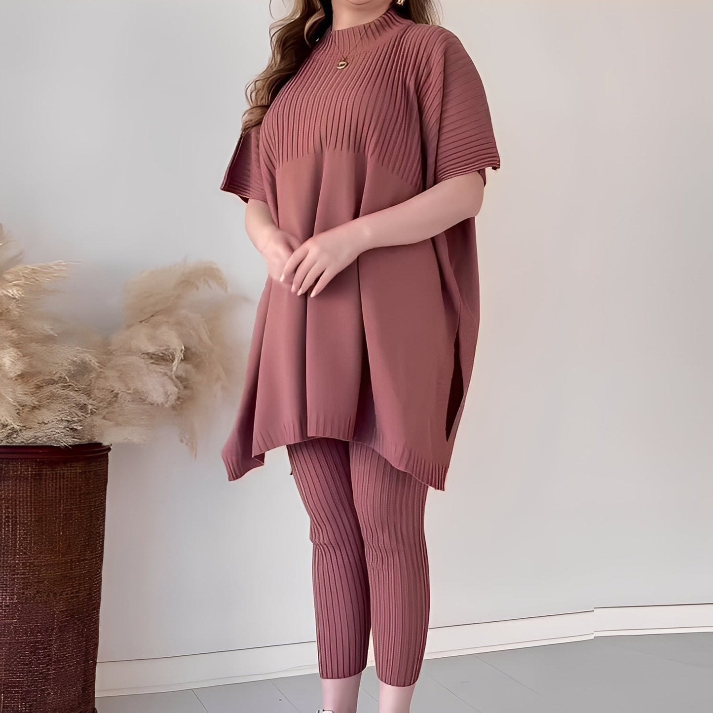 Roxanna - Bequemes, locker geschnittenes Damen-Strickset aus zwei Teilen