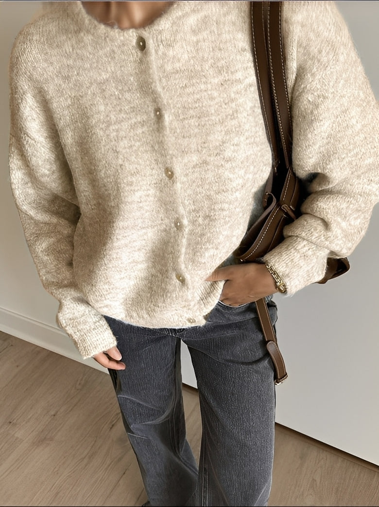 Rowena - Damen Vintage-Wollmantel mit Knöpfen