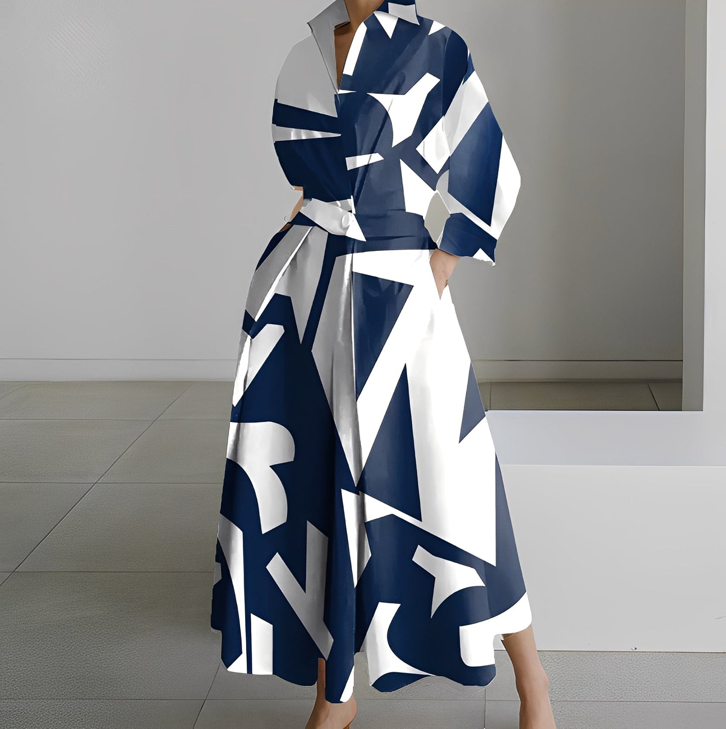 Lavina - Lässiges Langarmkleid mit Taschen für Damen
