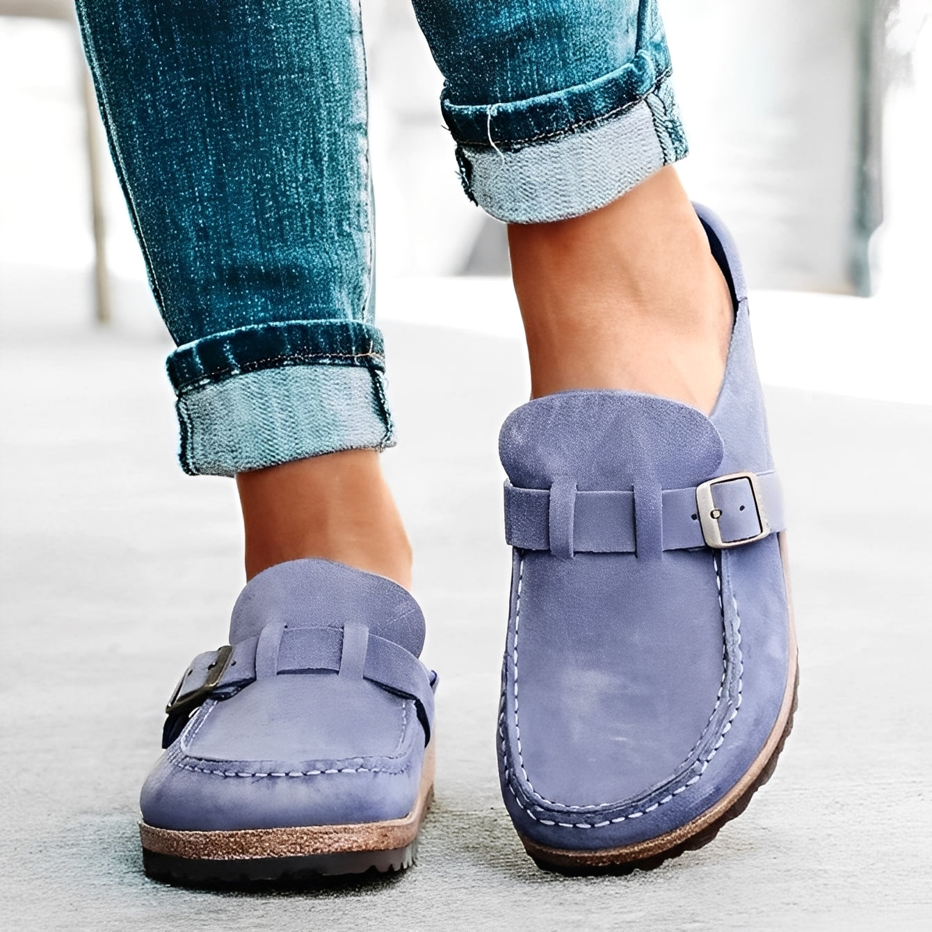 Briana - Komfortable Damen-Slip-On-Sandalen mit Schnalle