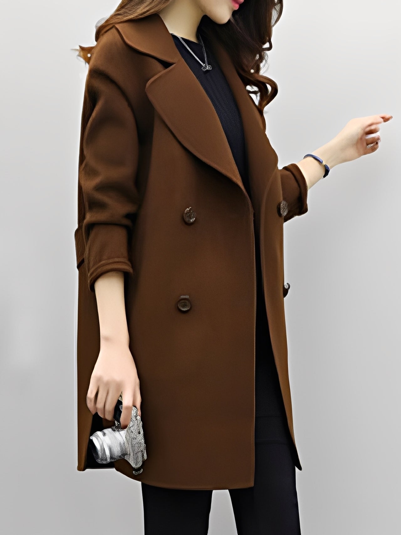 Nichole - Eleganter Damen-Trenchcoat mit zweireihigem Verschluss