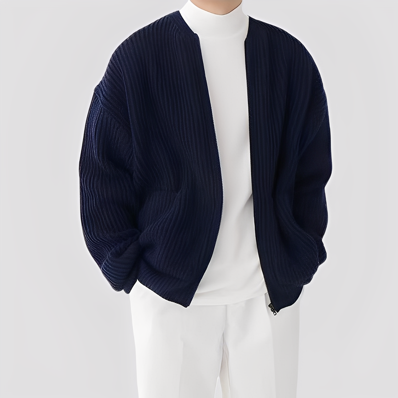 Willy - Angenehme Herren-Strickjacke mit Reißverschluss