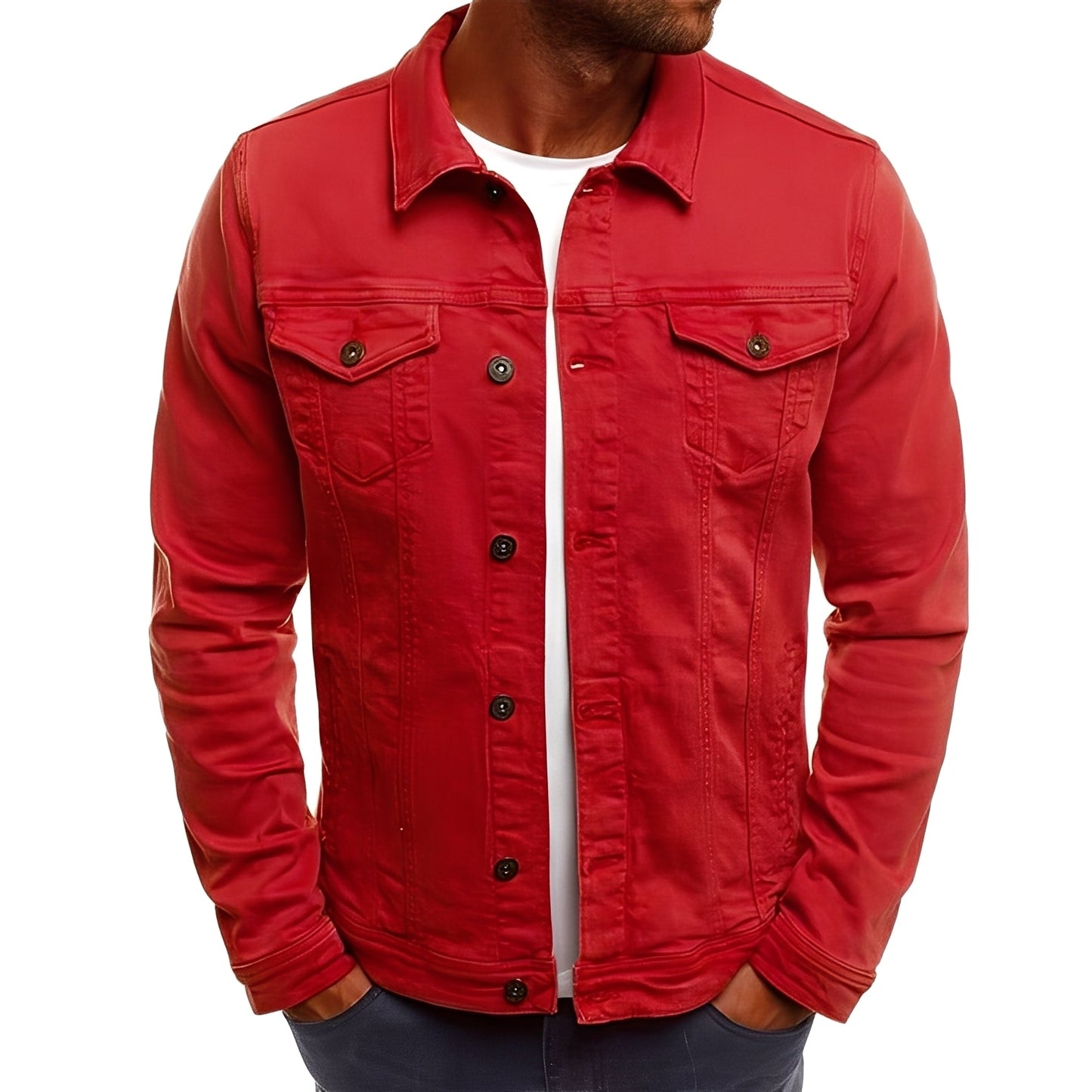 Steven - Modische Jeansjacke mit Taschen für Herren