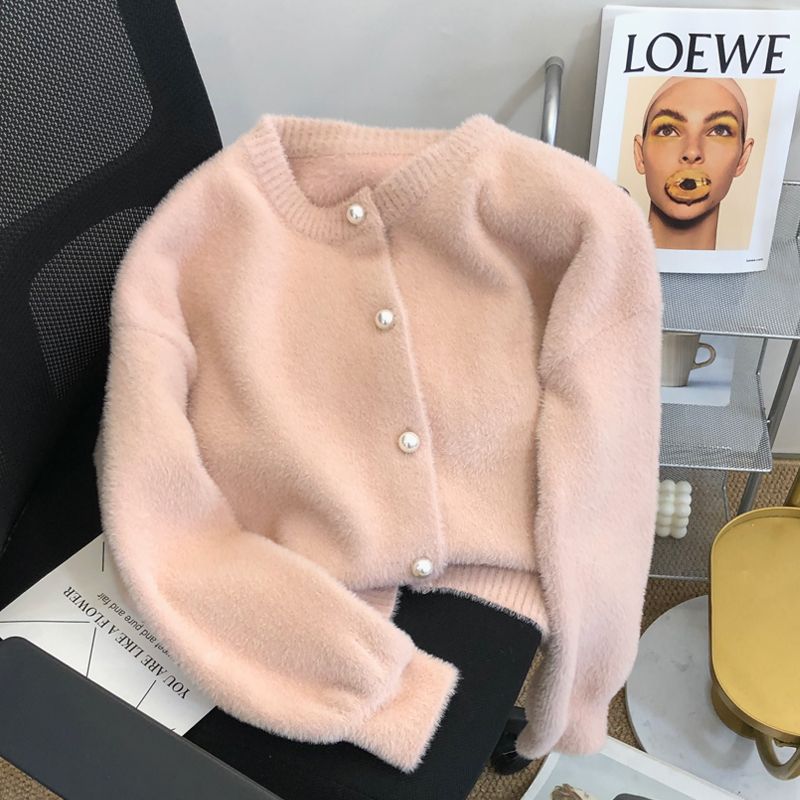 Natille - Flauschiger Strickcardigan aus Kunstfell für Damen