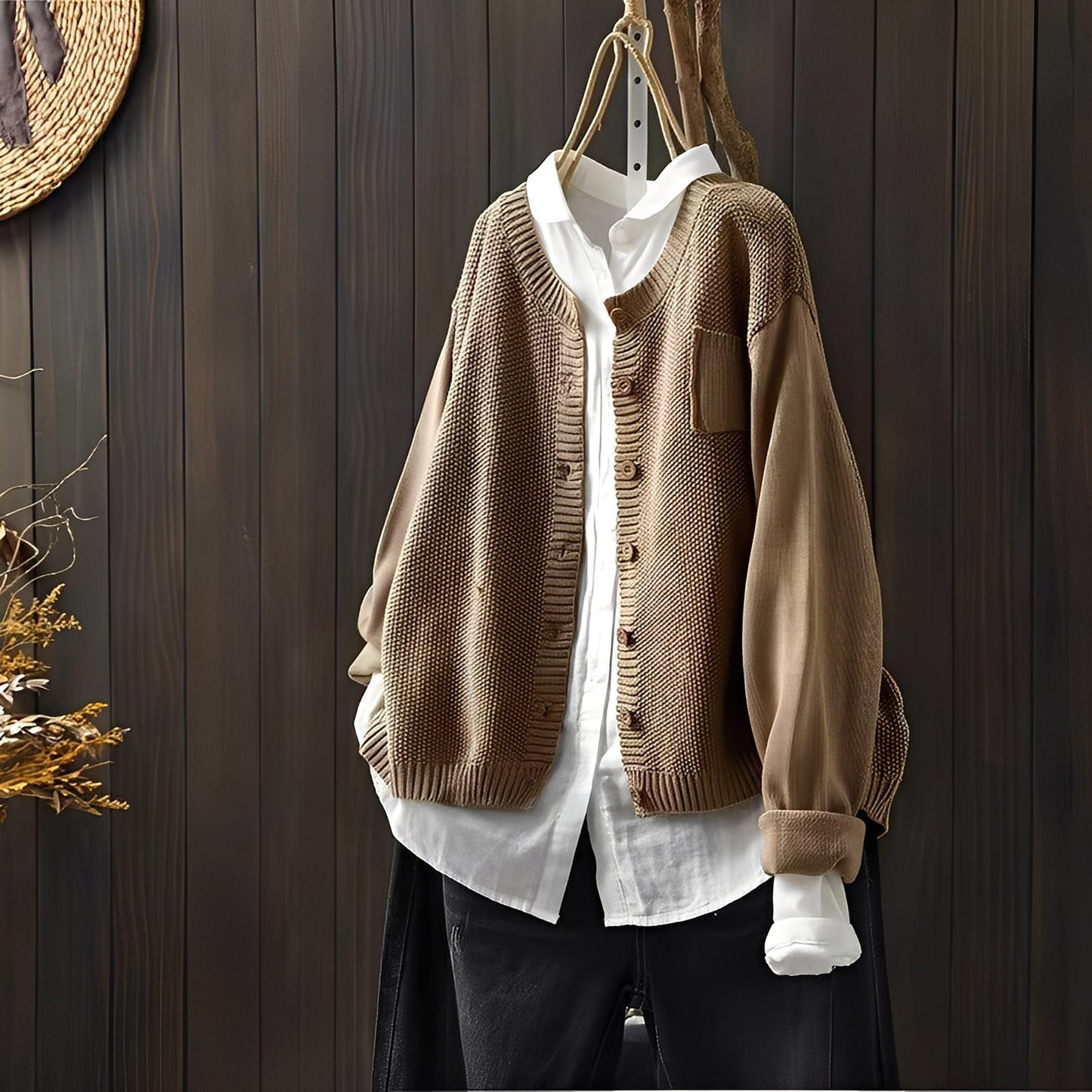 Shanon - Klassische, weit geschnittene Damen-Strickjacke