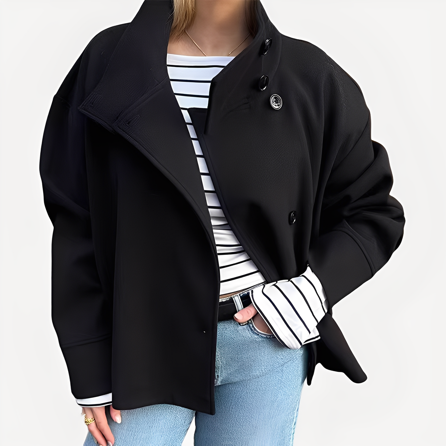 Carolyn - Stilvolle Wolljacke für Damen mit einem Knopf