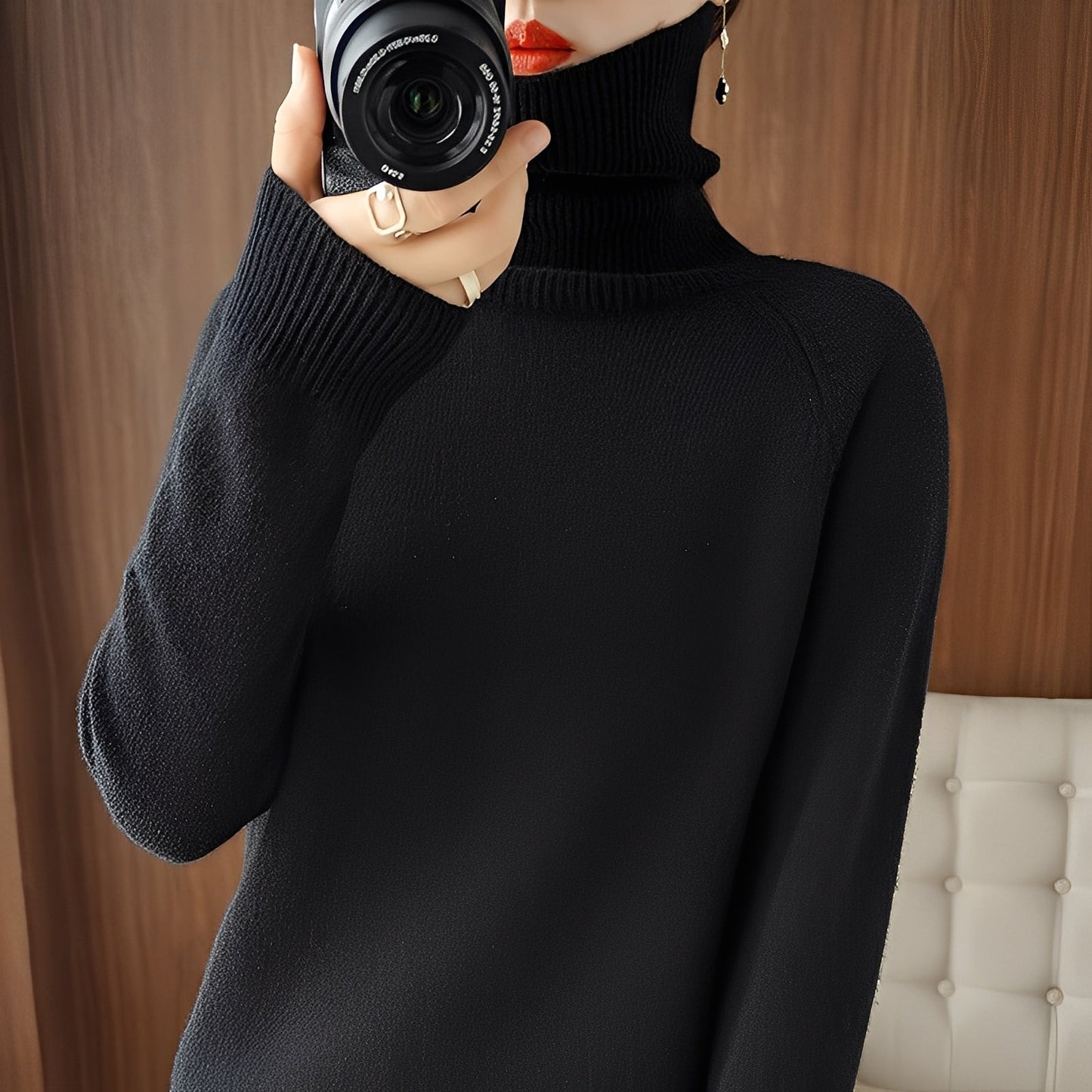 Kaycee - Eleganter Damen-Rollkragenpullover