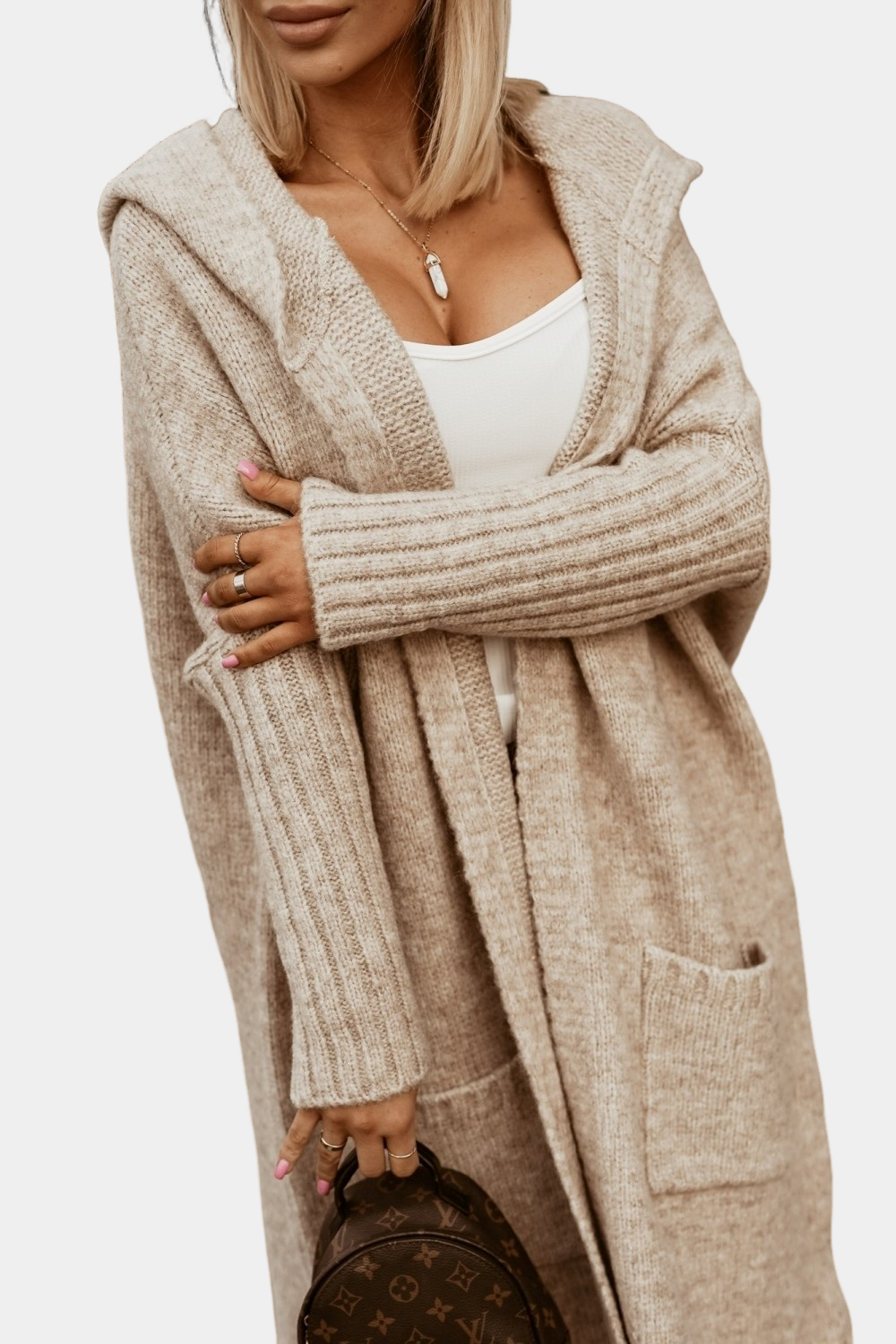 Melyssa - Damenstrickjacke, lang und locker geschnitten