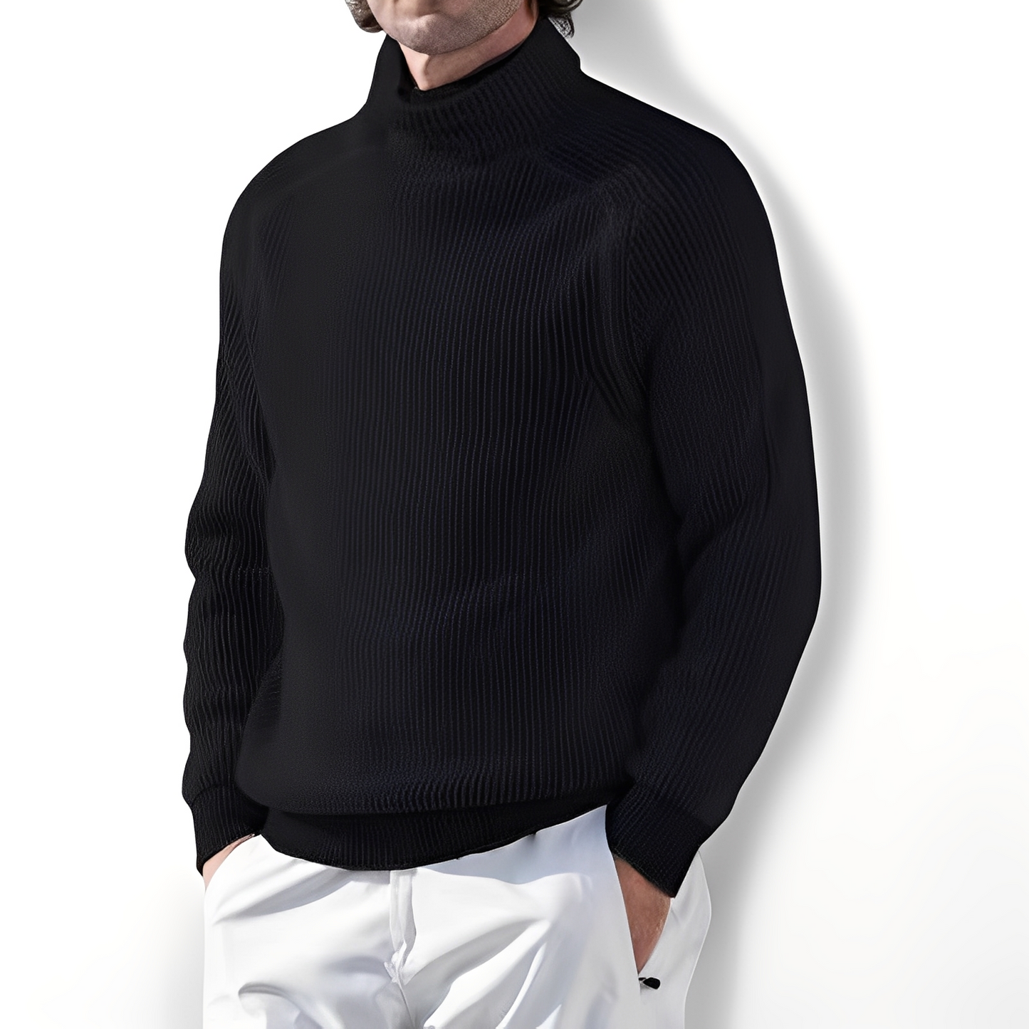Jarrett - Herren-Kaschmirpullover mit hohem Kragen