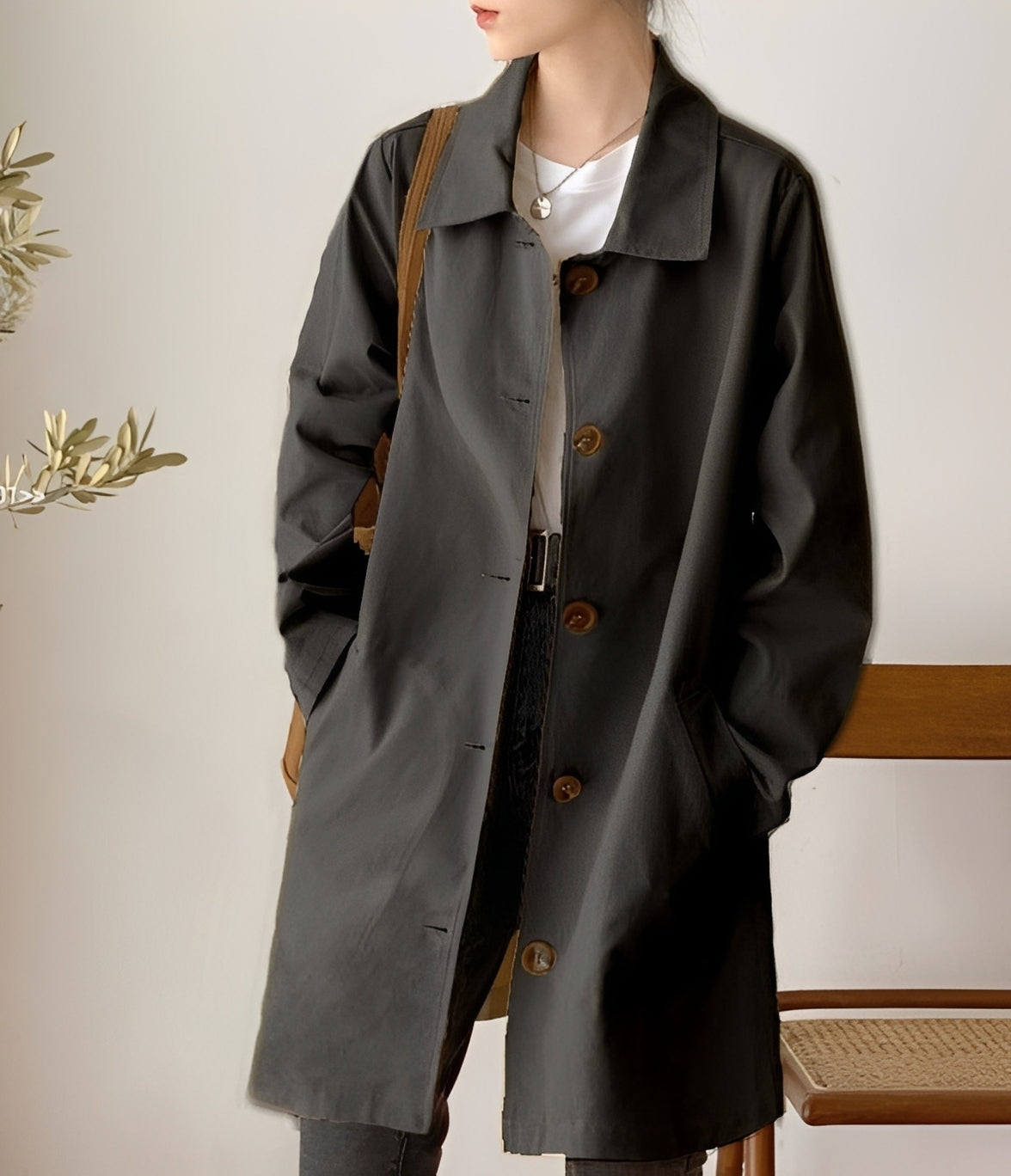 Rachael - Lässiger einreihiger Damen-Trenchcoat