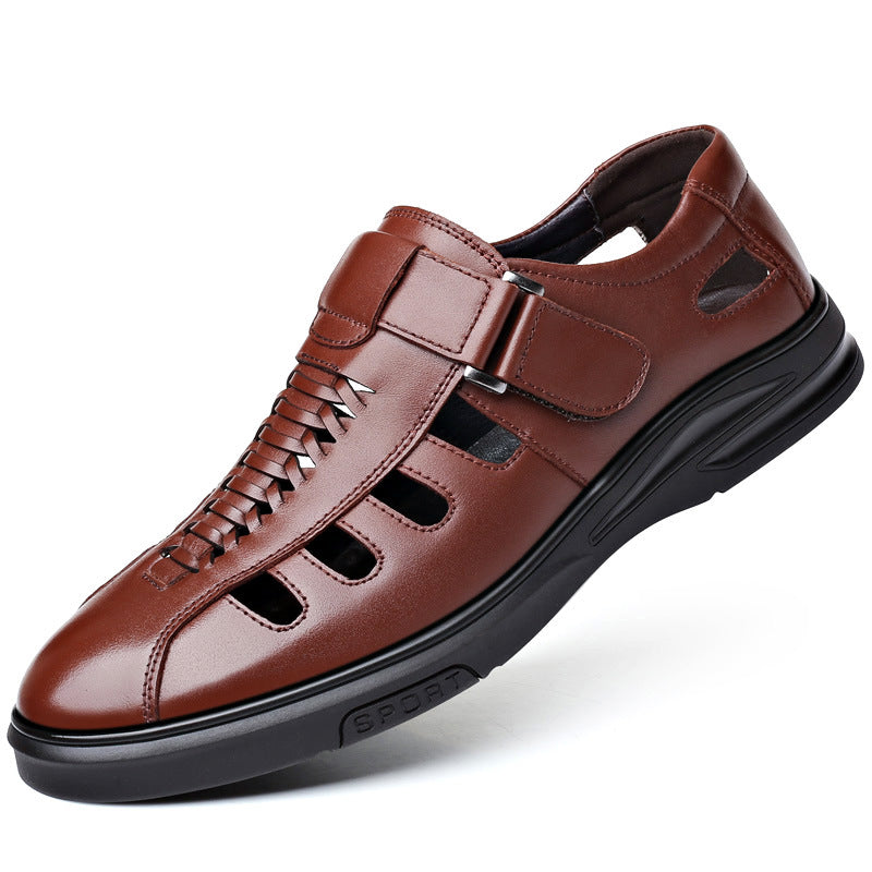 Nelson - Trendige Ledersandalen für Herren mit Lochdesign