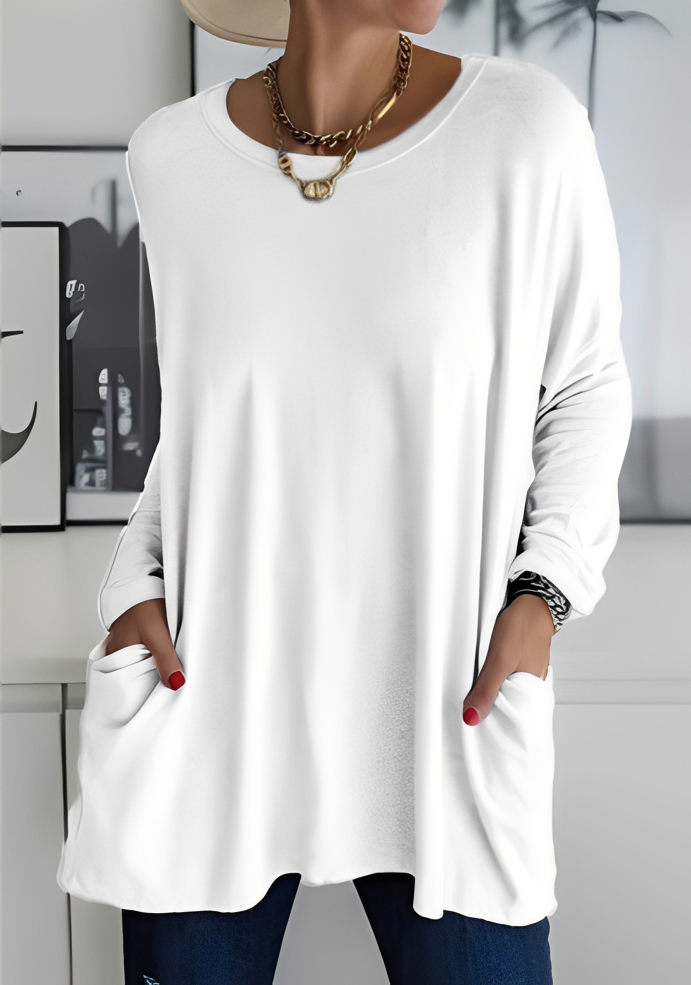 Krystle - Damen-Langarmshirt mit Taschen für Komfort