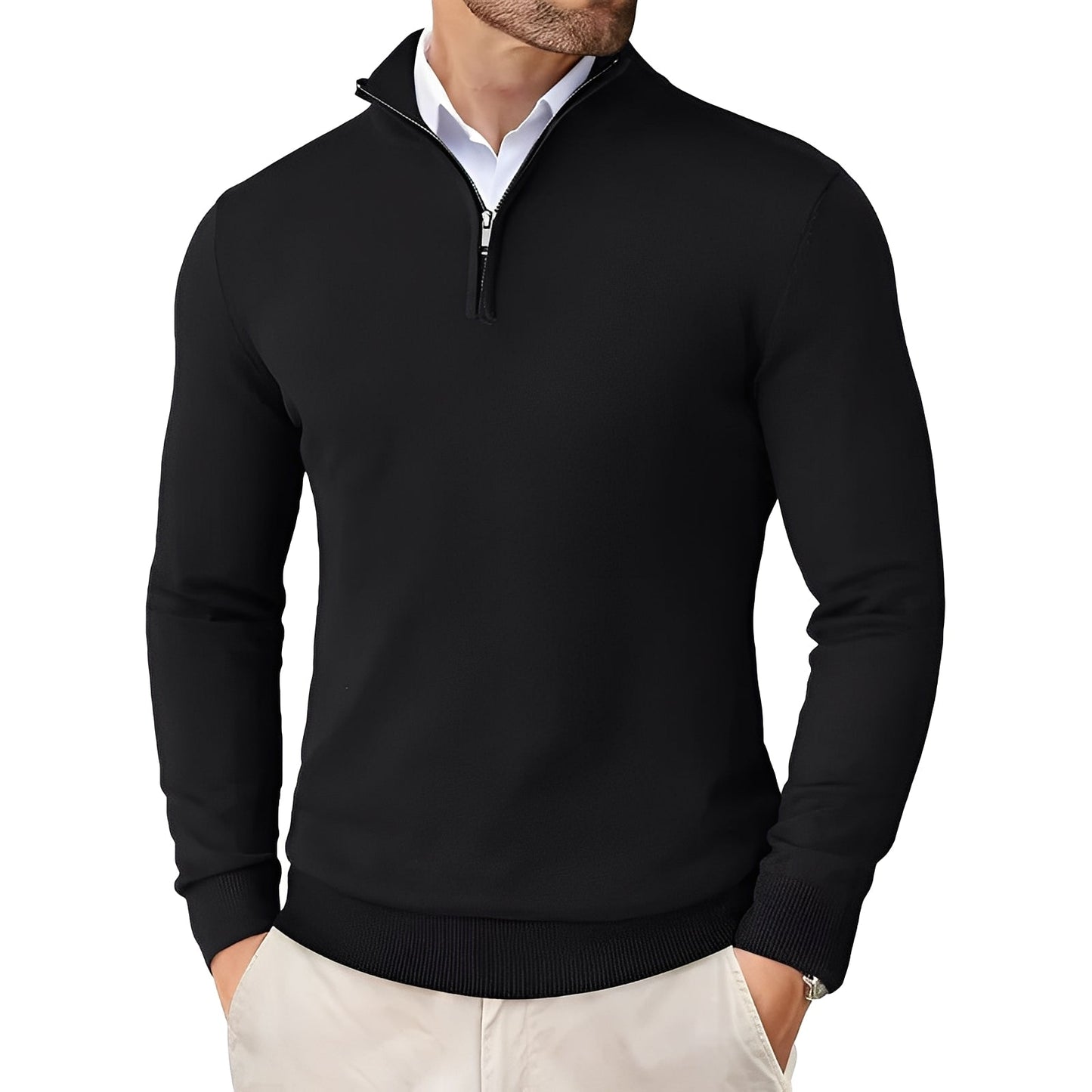 Darell - Eleganter Herrenpullover mit Reißverschluss