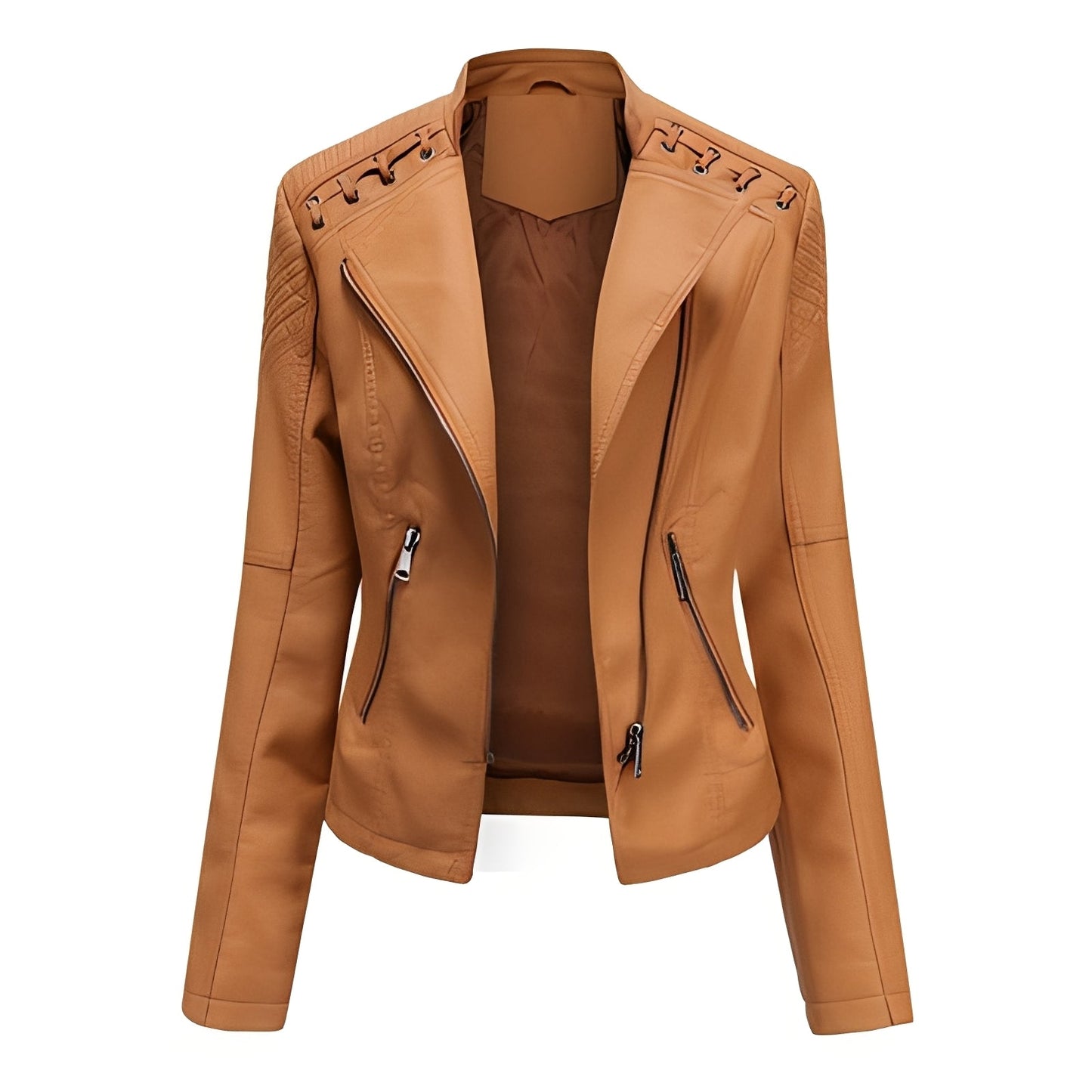 Narelle - Elegante, eng anliegende kurze Damenlederjacke