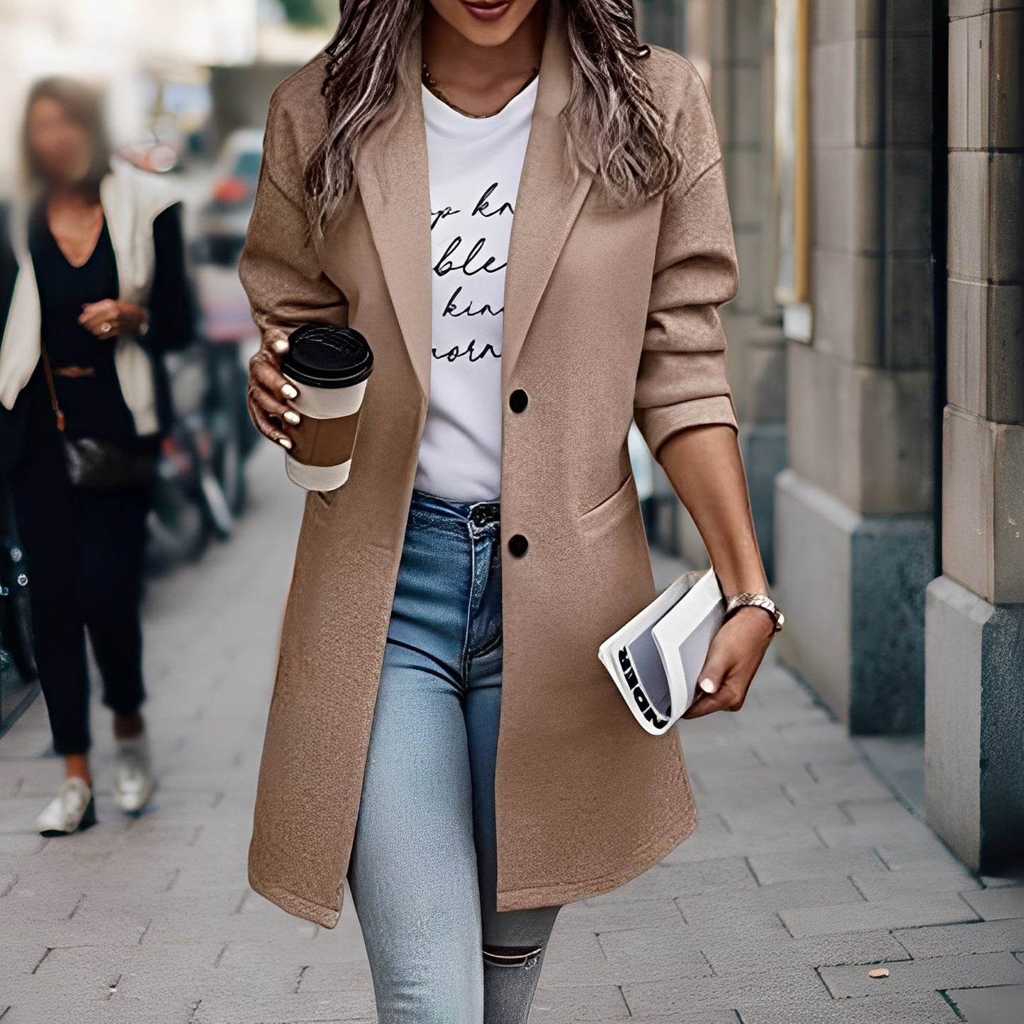 Samantha - Eleganter, warmer Damenmantel aus Wolle