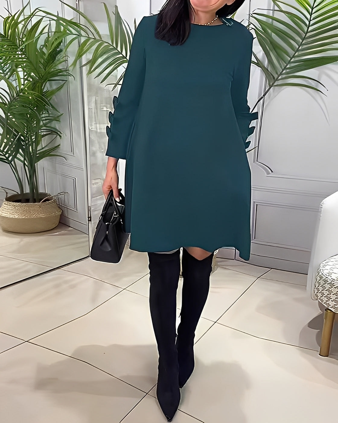 Elenora - Schickes Kleid mit langen Ärmeln für Frauen