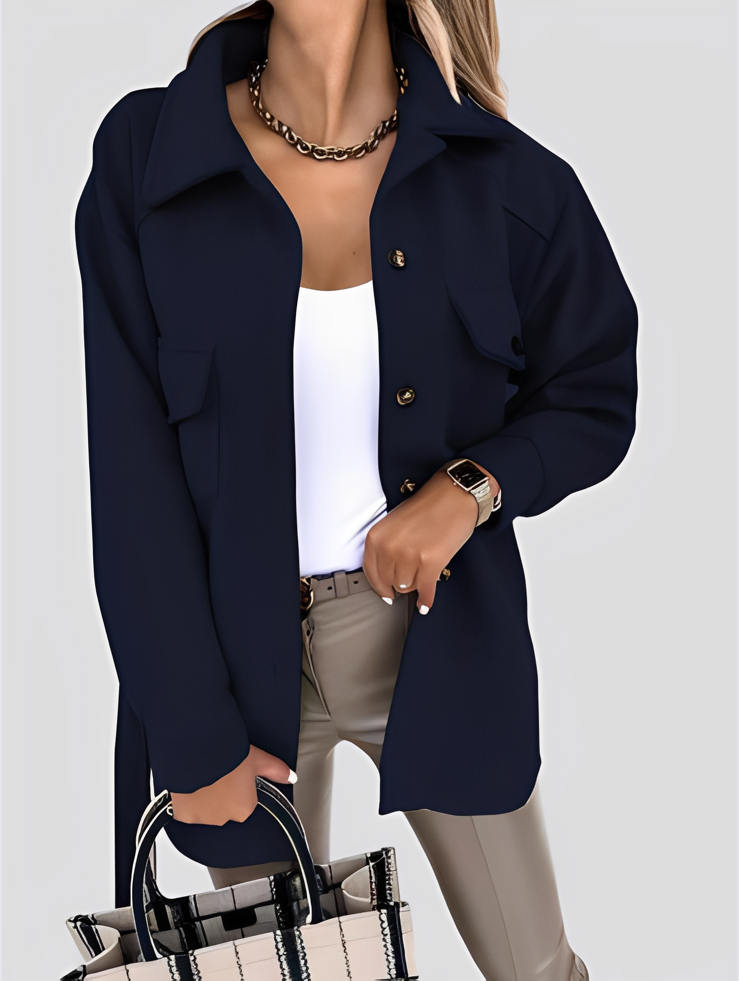 Tiffanie - Zeitgemäße, leichte Jacke für Damen mit Reverskragen