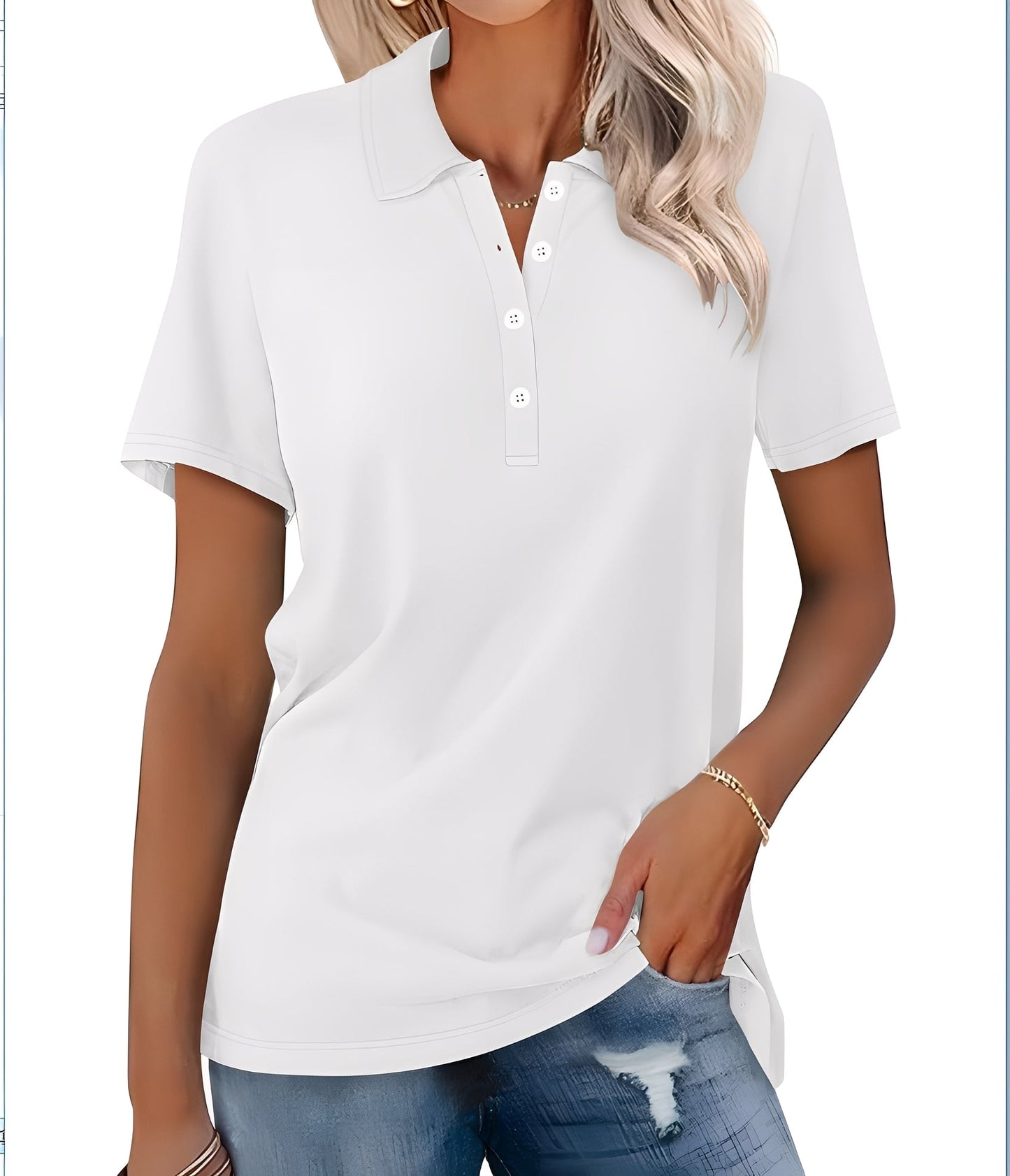 Glenna - Bequemes, eng geschnittenes Damen-Kurzarm-Poloshirt