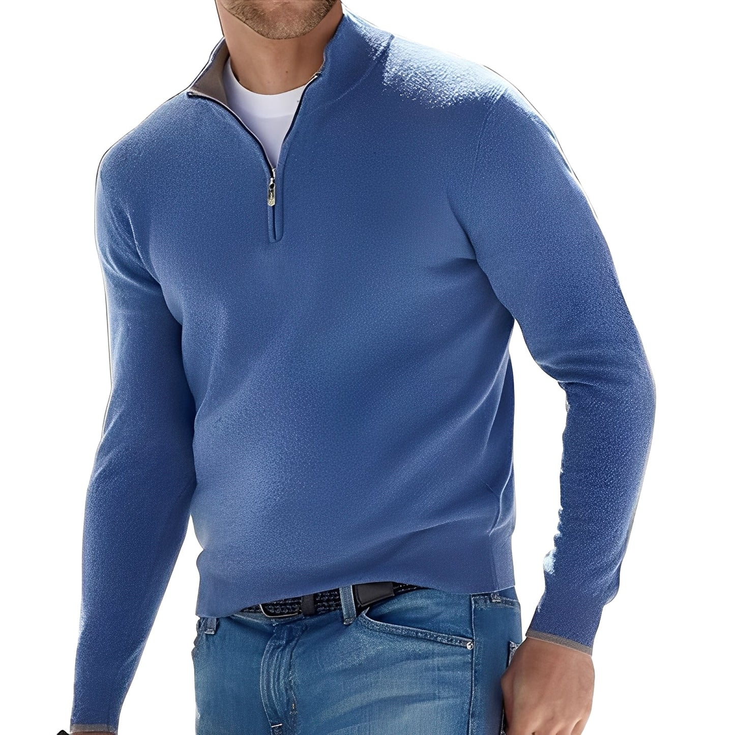 Kennith - Bequemer Herrenpullover mit Zipper