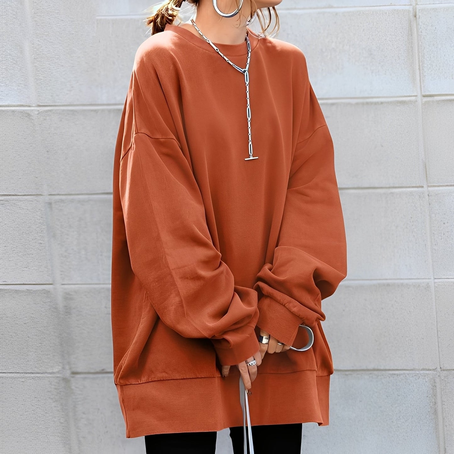 Jemima - Bequemer Damenpullover mit weiten Schultern