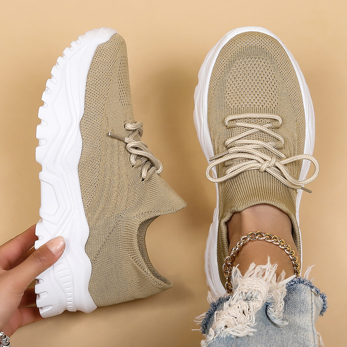 Wendi - Bequeme, lockere Damen-Stricksneaker