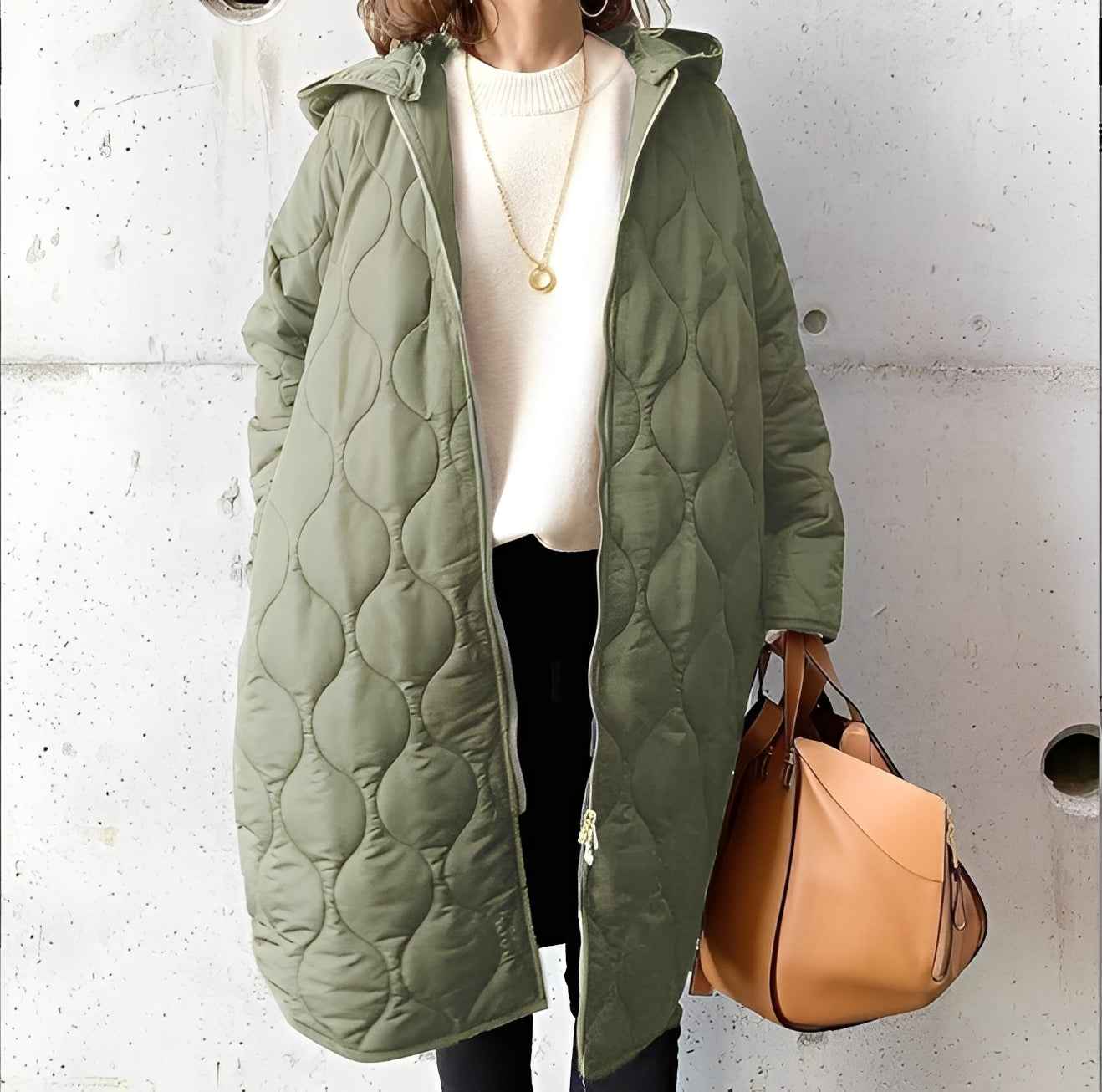 Krystine - Lockerer Parka-Mantel mit Kapuze für Damen