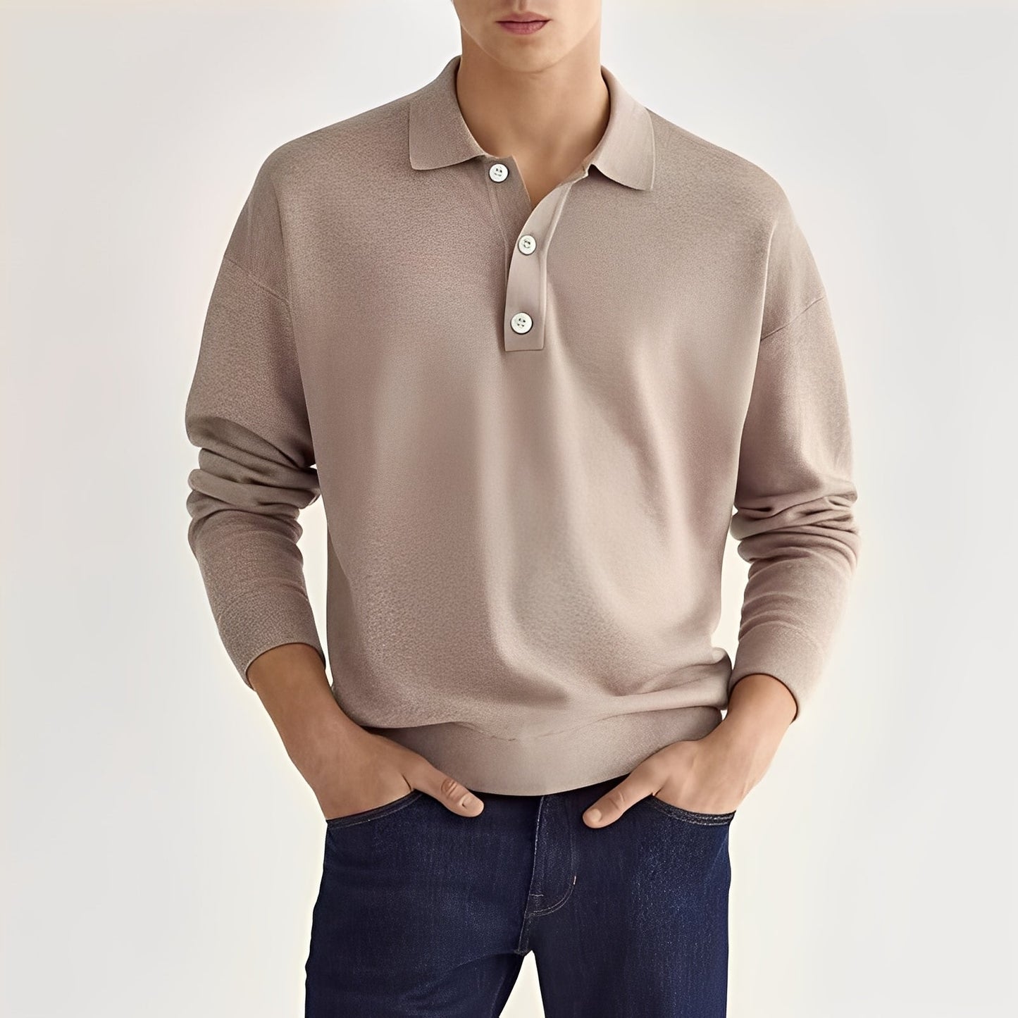 Zavier - Bequemes Herren-Poloshirt mit langen Ärmeln