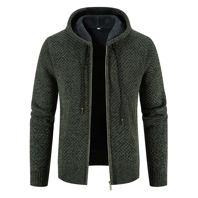 Roswell - Musterhafte Herren-Strickjacke mit Kapuze