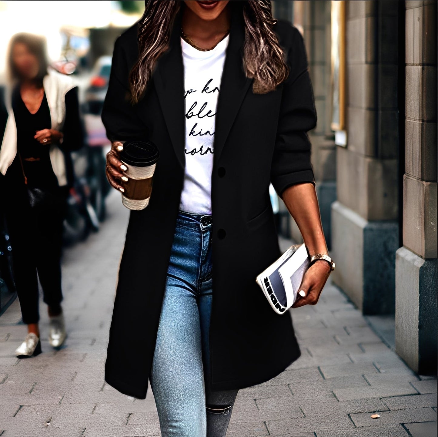 Samantha - Eleganter, warmer Damenmantel aus Wolle