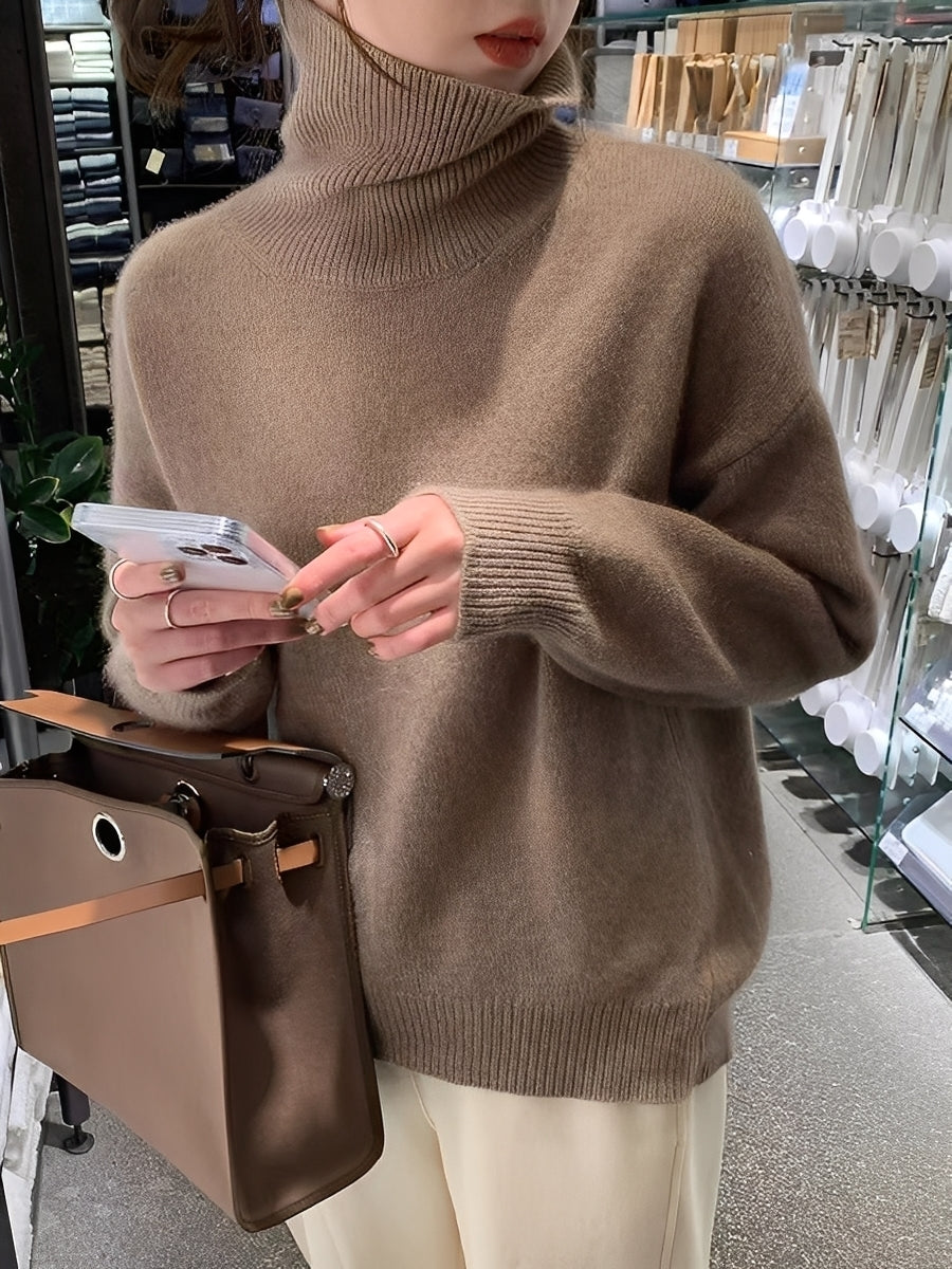 Adrienne - Eleganter, legerer Kaschmir-Rollkragenpullover