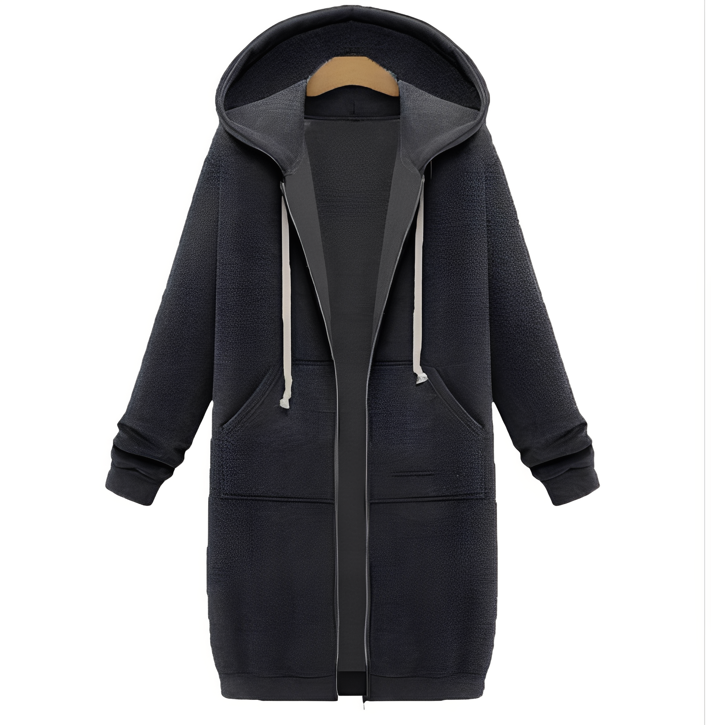 Jasmin - Bequeme, dicke Kapuzenjacke in knieumspielendem Design