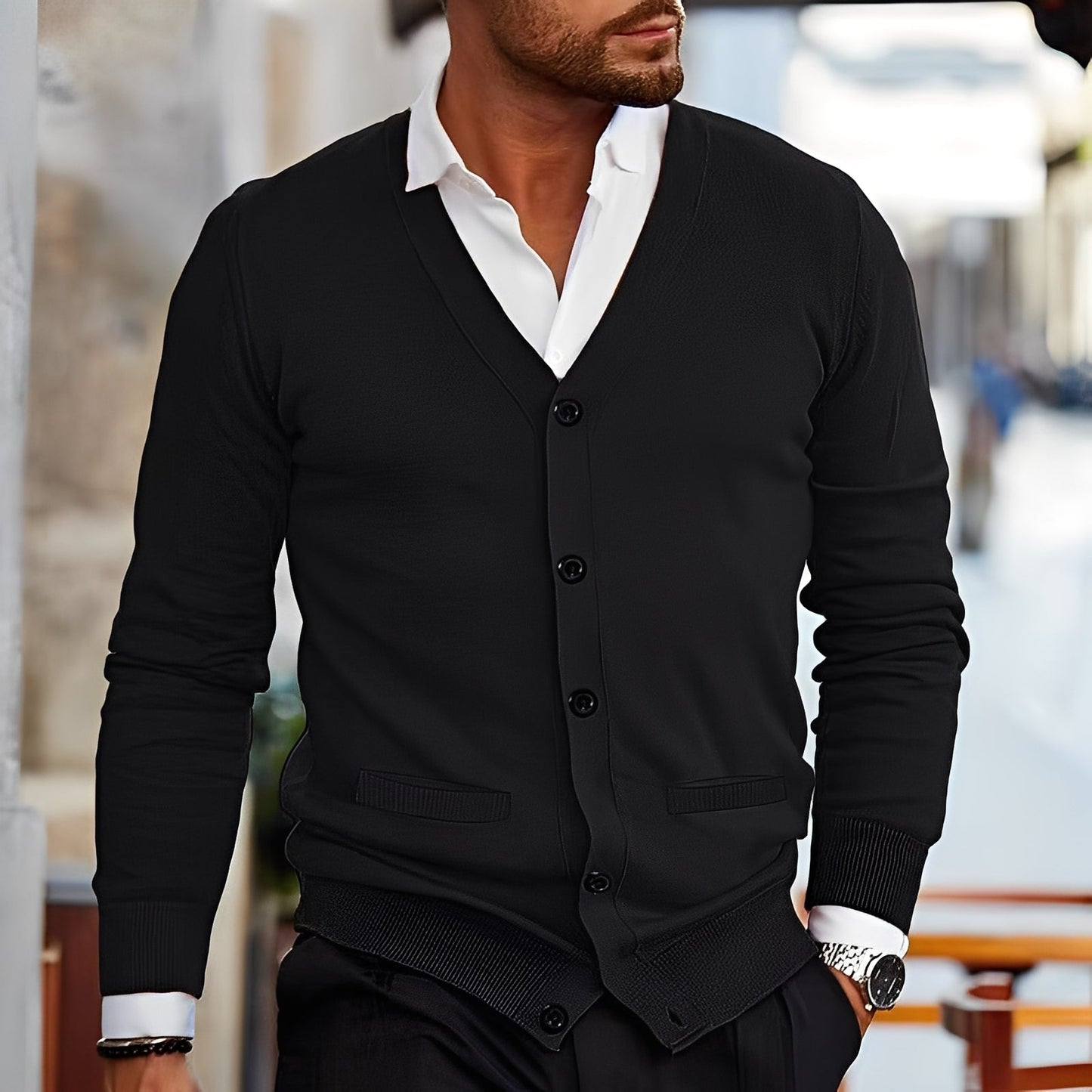 Terence - Klassischer Männerpullover mit Taschen