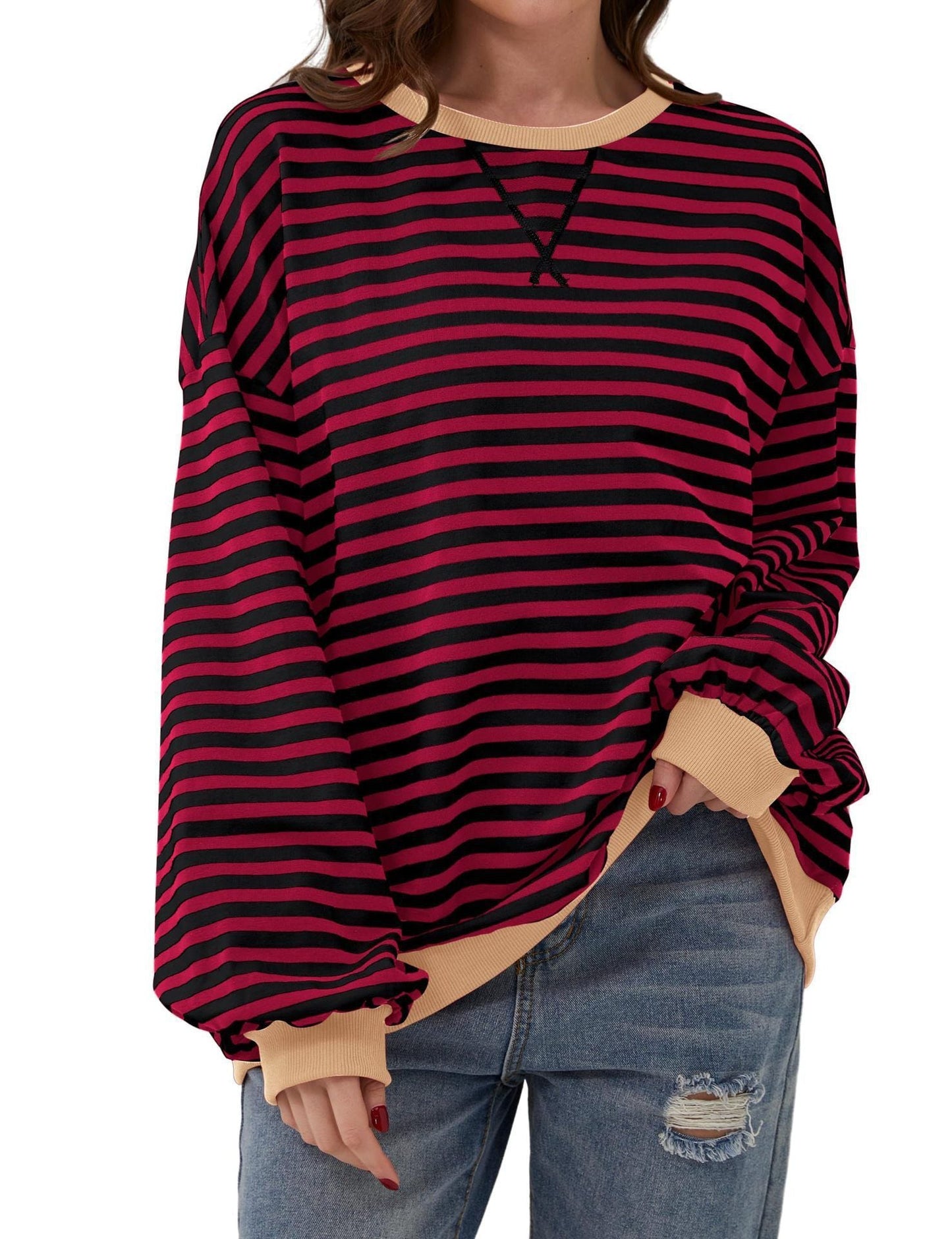 Cordelia - Eleganter, lässiger Pullover für Damen mit Streifen