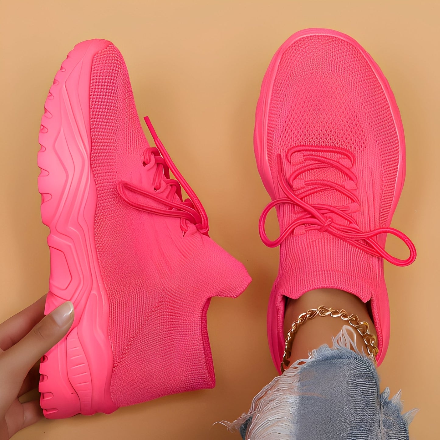 Wendi - Bequeme, lockere Damen-Stricksneaker