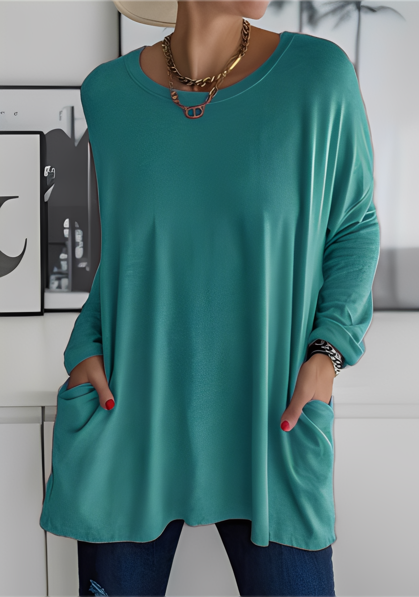 Krystle - Damen-Langarmshirt mit Taschen für Komfort