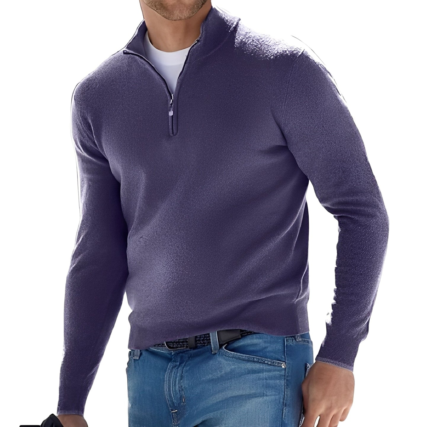 Kennith - Bequemer Herrenpullover mit Zipper
