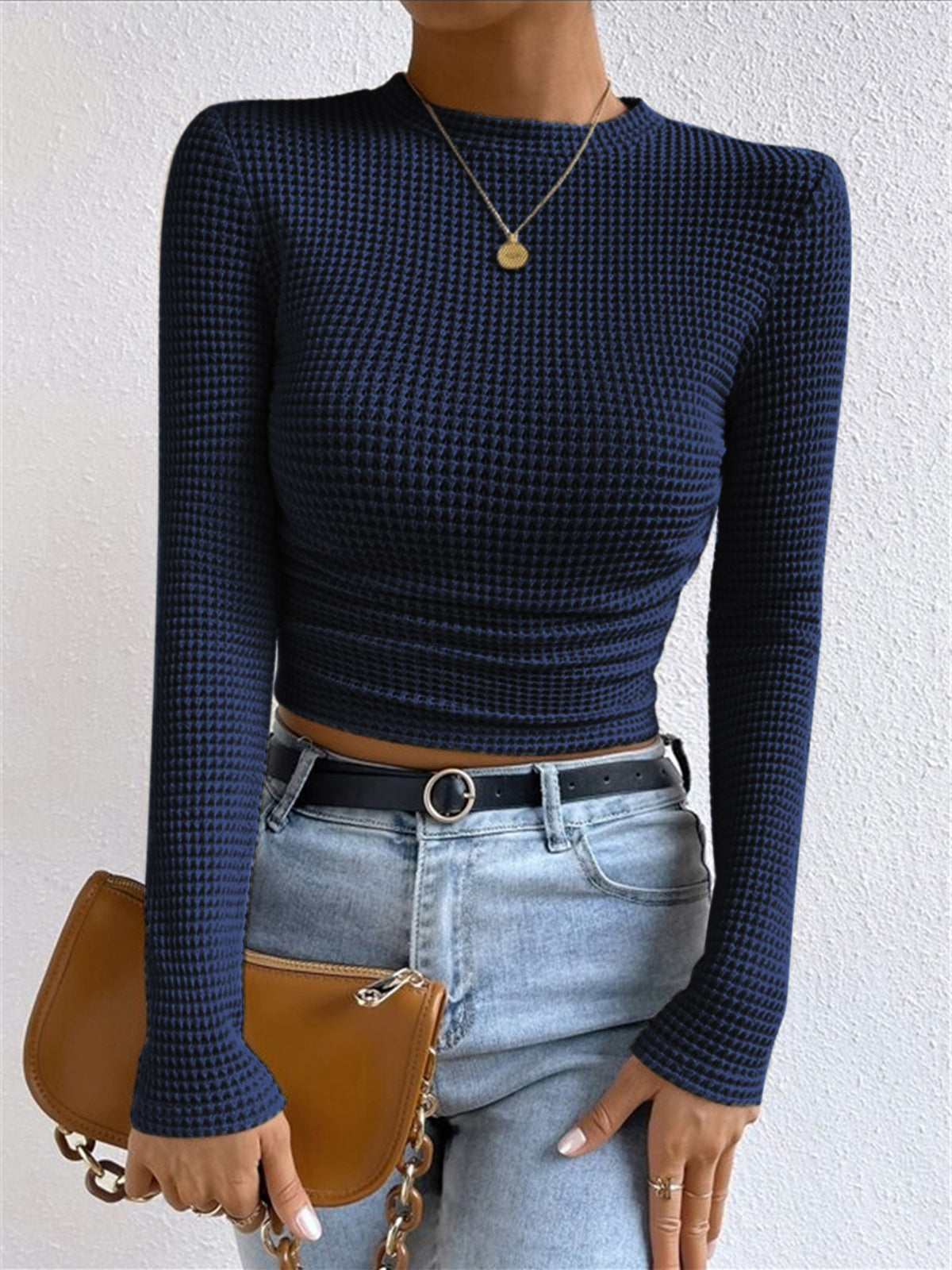 Tessa – Slim-Pullover aus Waffelstrick