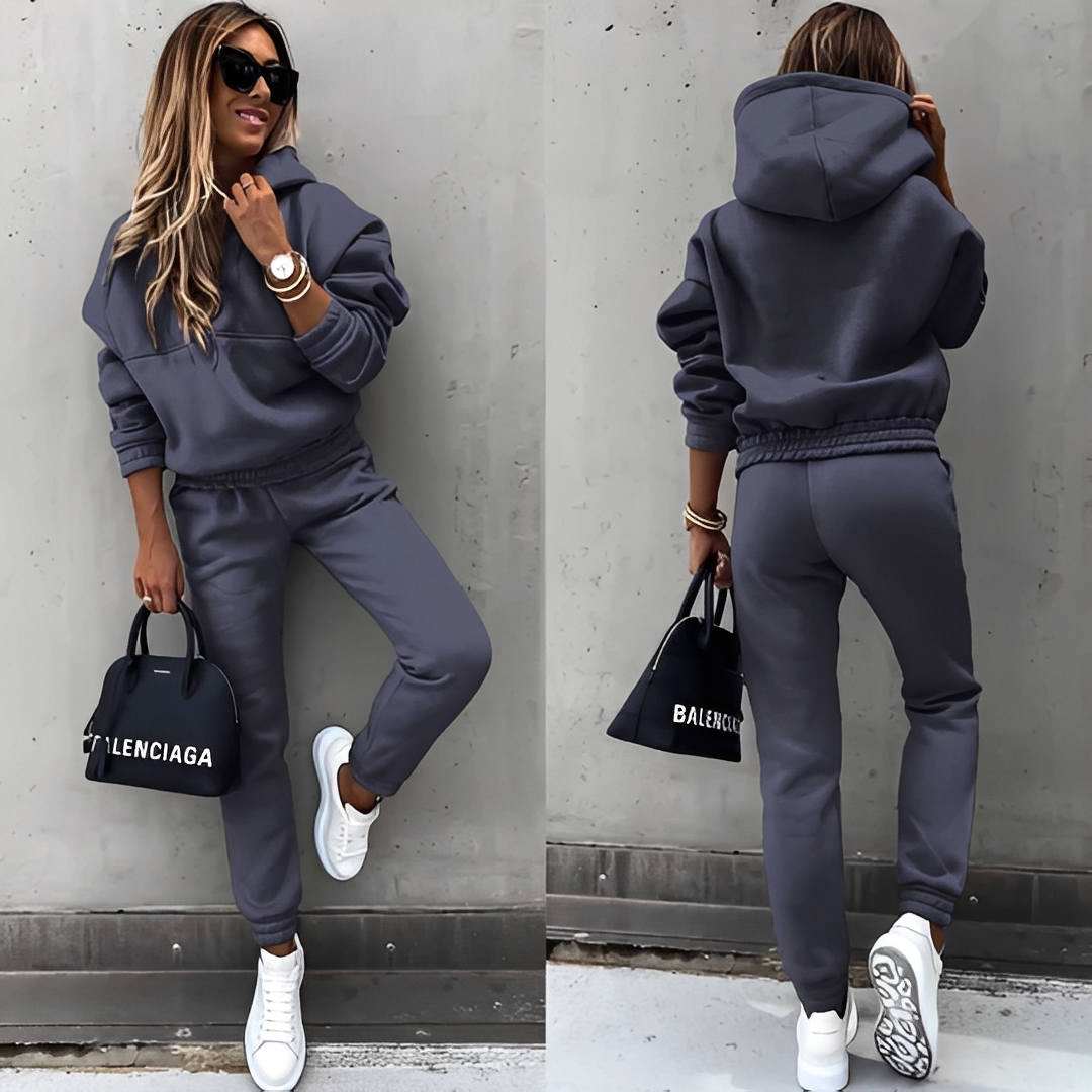 Jovelyn - Comfortable 2-piece Hooded Set for Women