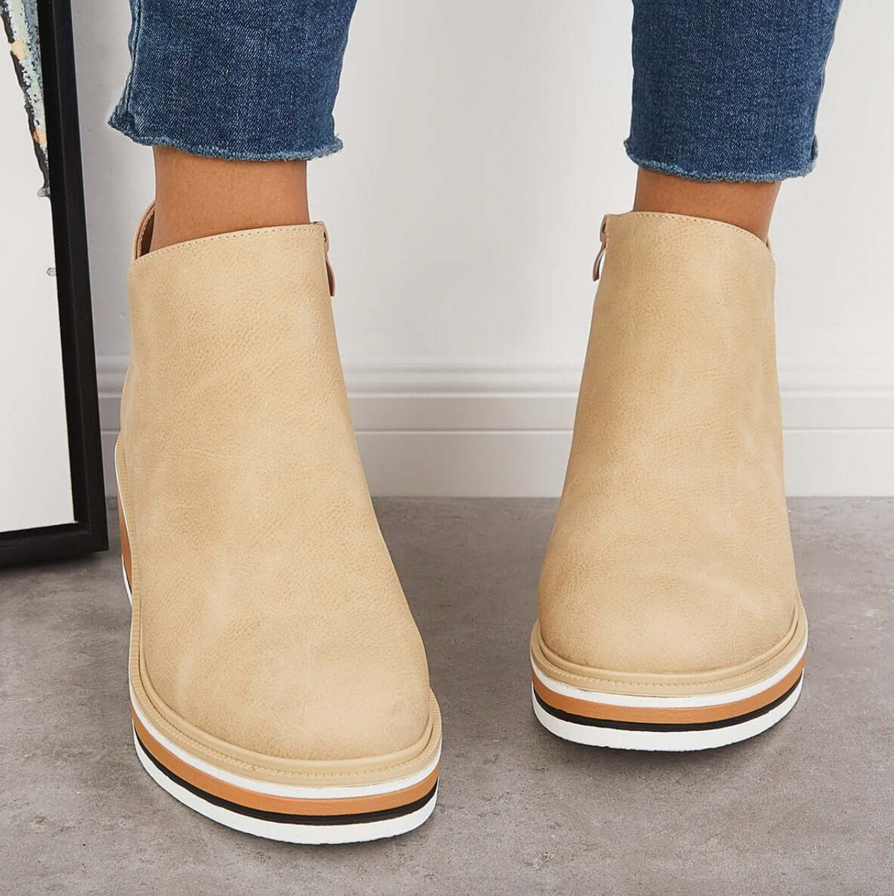 Rosanne - Schicke Damenstiefel aus Leder mit Reißverschluss