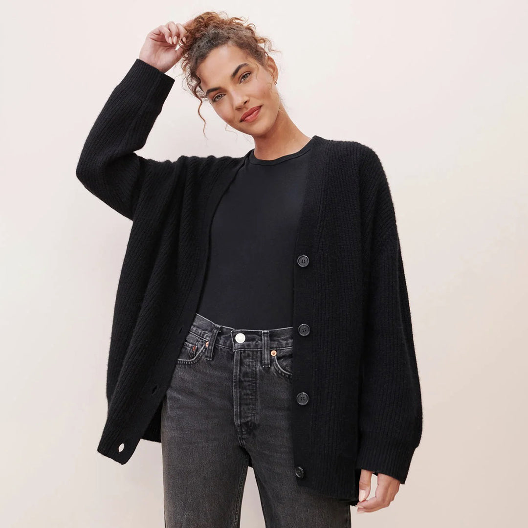 Leah – Überlanger Kaschmir-Cardigan