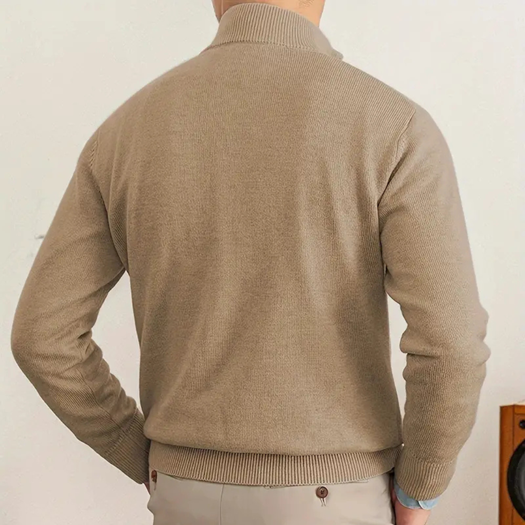 Olivier - Pullover aus Baumwolle mit halbem Zipper