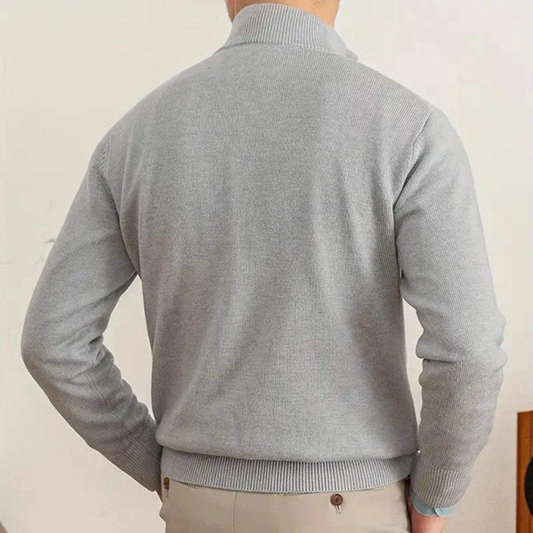 Olivier - Pullover aus Baumwolle mit halbem Zipper