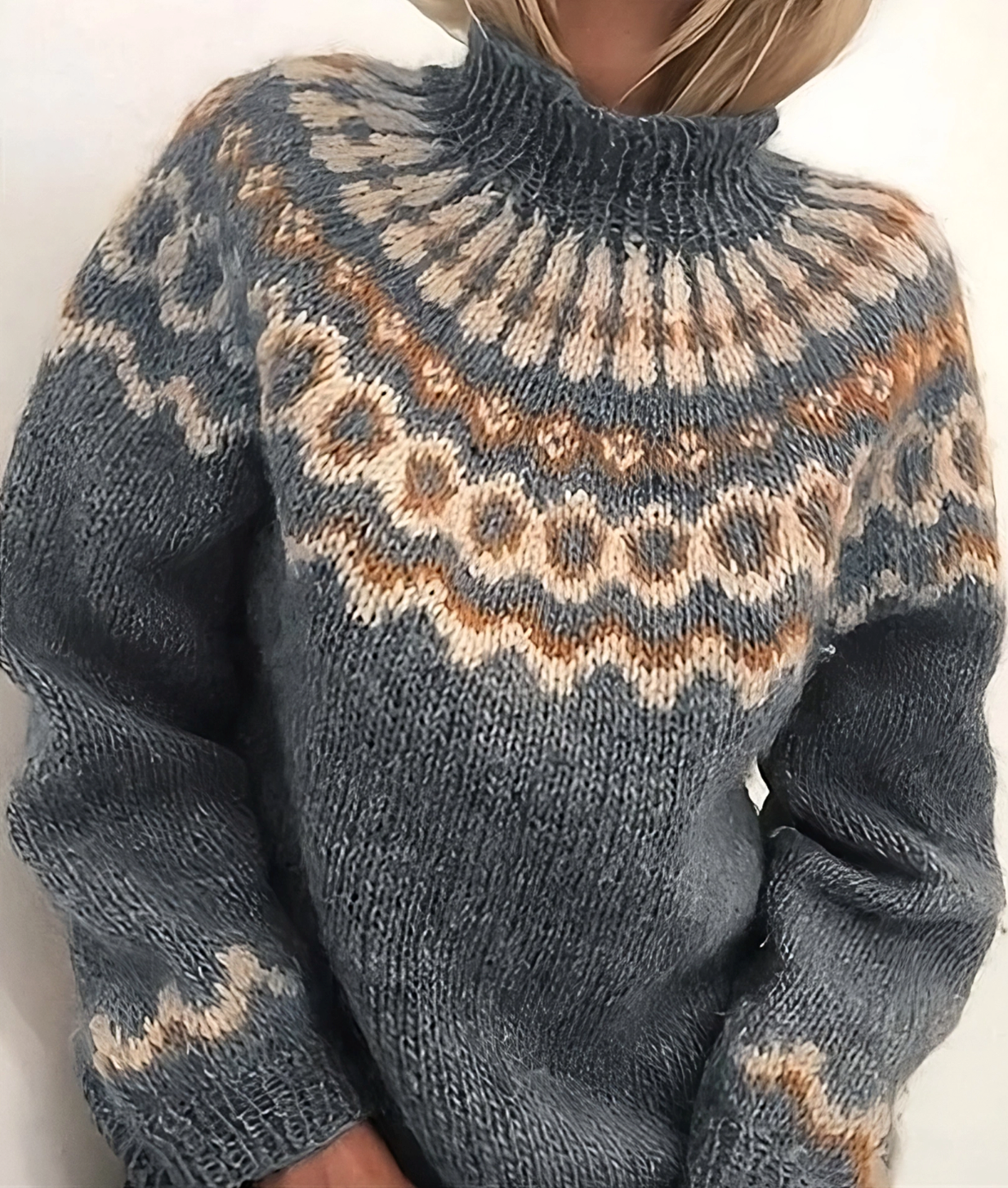 Oona – Islandpullover mit Rollkragen