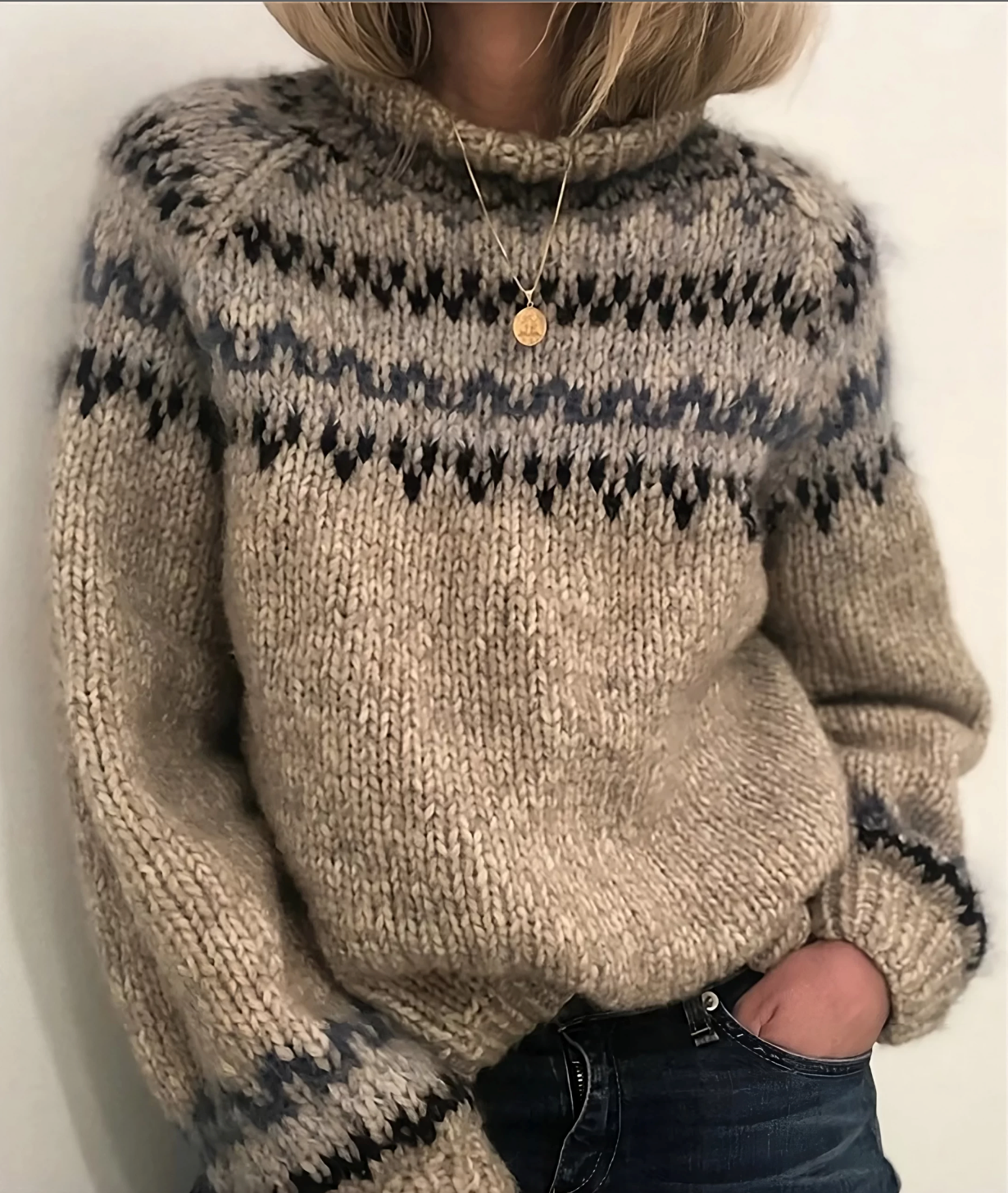 Oona – Warmer Islandpullover mit Rollkragen