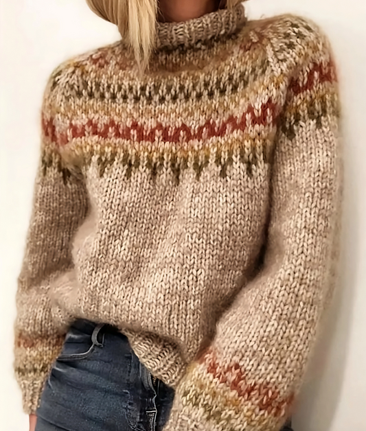 Oona – Islandpullover mit Rollkragen