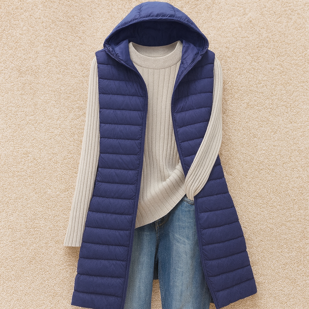 Joelle - Moderne lange Damen-Daunenweste