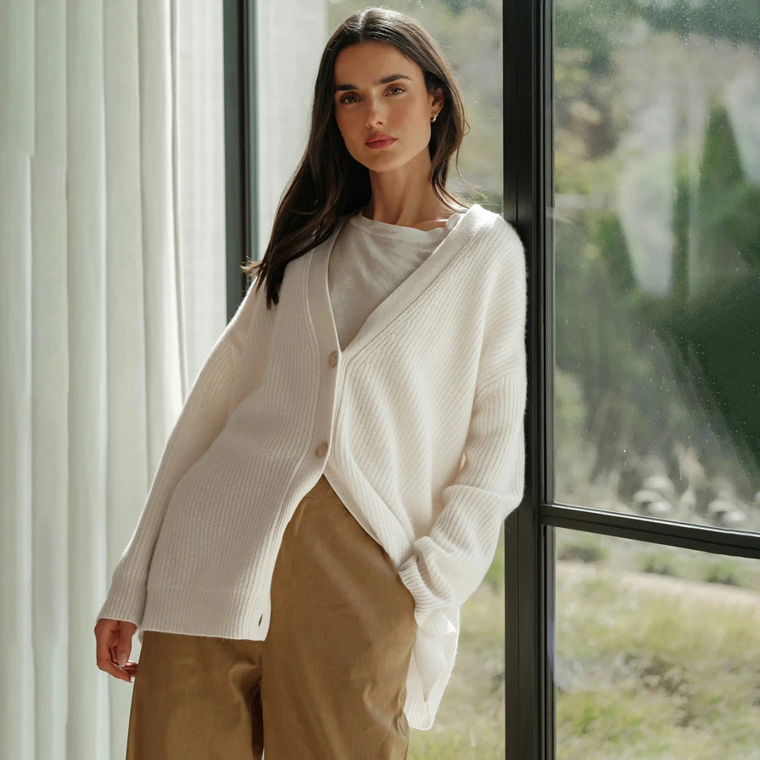 Leah – Überlanger Kaschmir-Cardigan