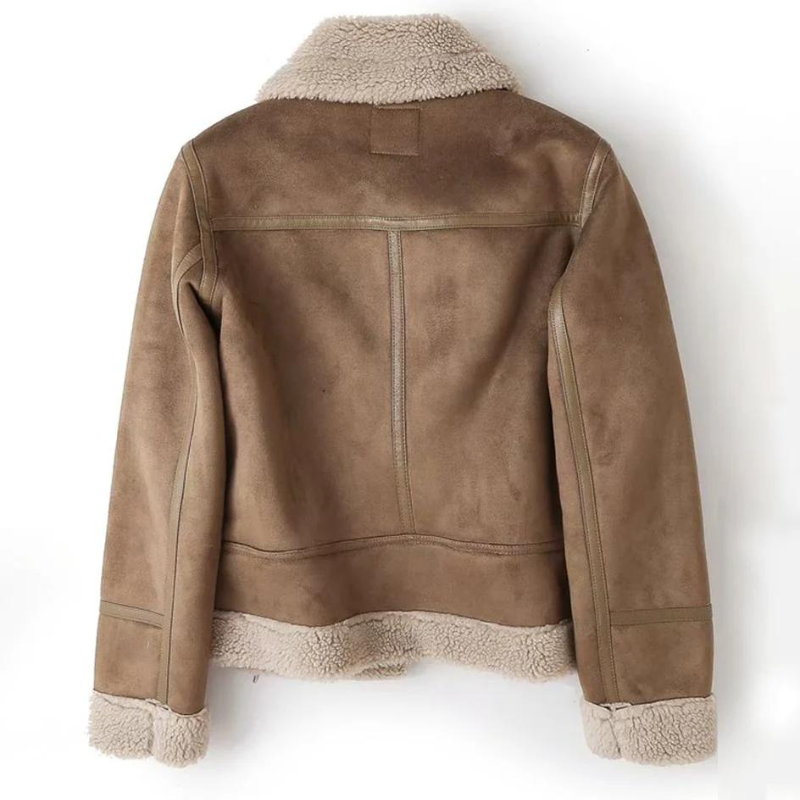 Macie – Lederjacke mit weichem Sherpa-Futter